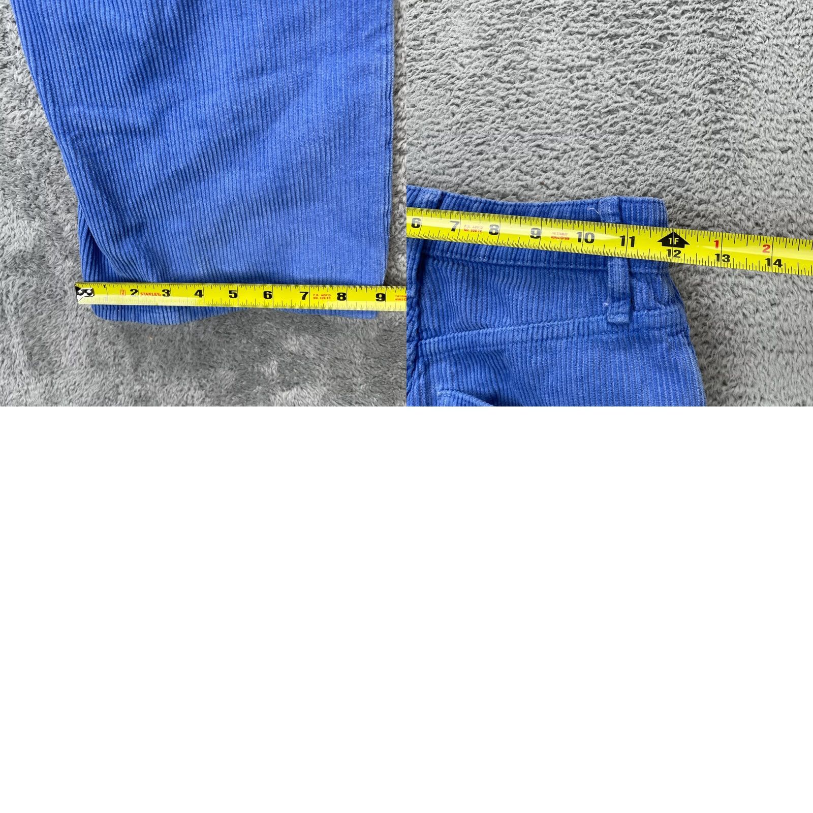 Zara VINTAGE Zara Corduroy Pants Womens 0 Blue Cotton Bootcut Leg High Waisted Flared Retro Size 25" / US 0 / IT 36 - 8 Thumbnail