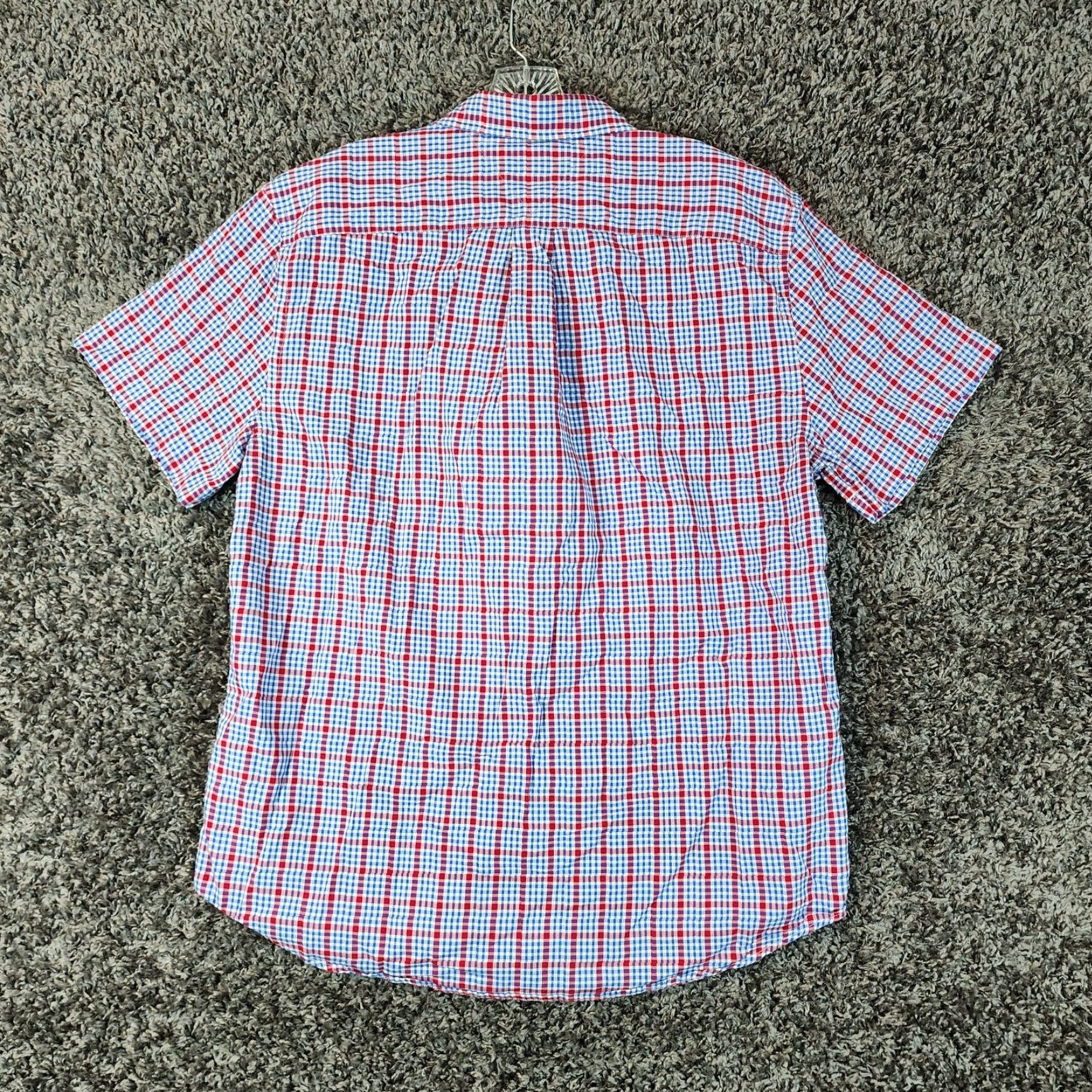 Tommy Hilfiger Tommy Hilfiger Plaid Button Up Mens Short Sleeve Shirt Size Large Red Blue Mens Size US 33 - 6 Thumbnail