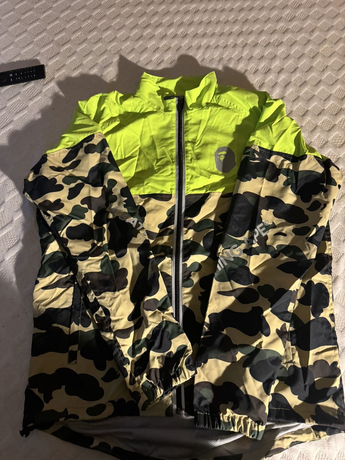 image of Bape 1St Camo Colorblock Jacket in Green, Men's (Size Large)