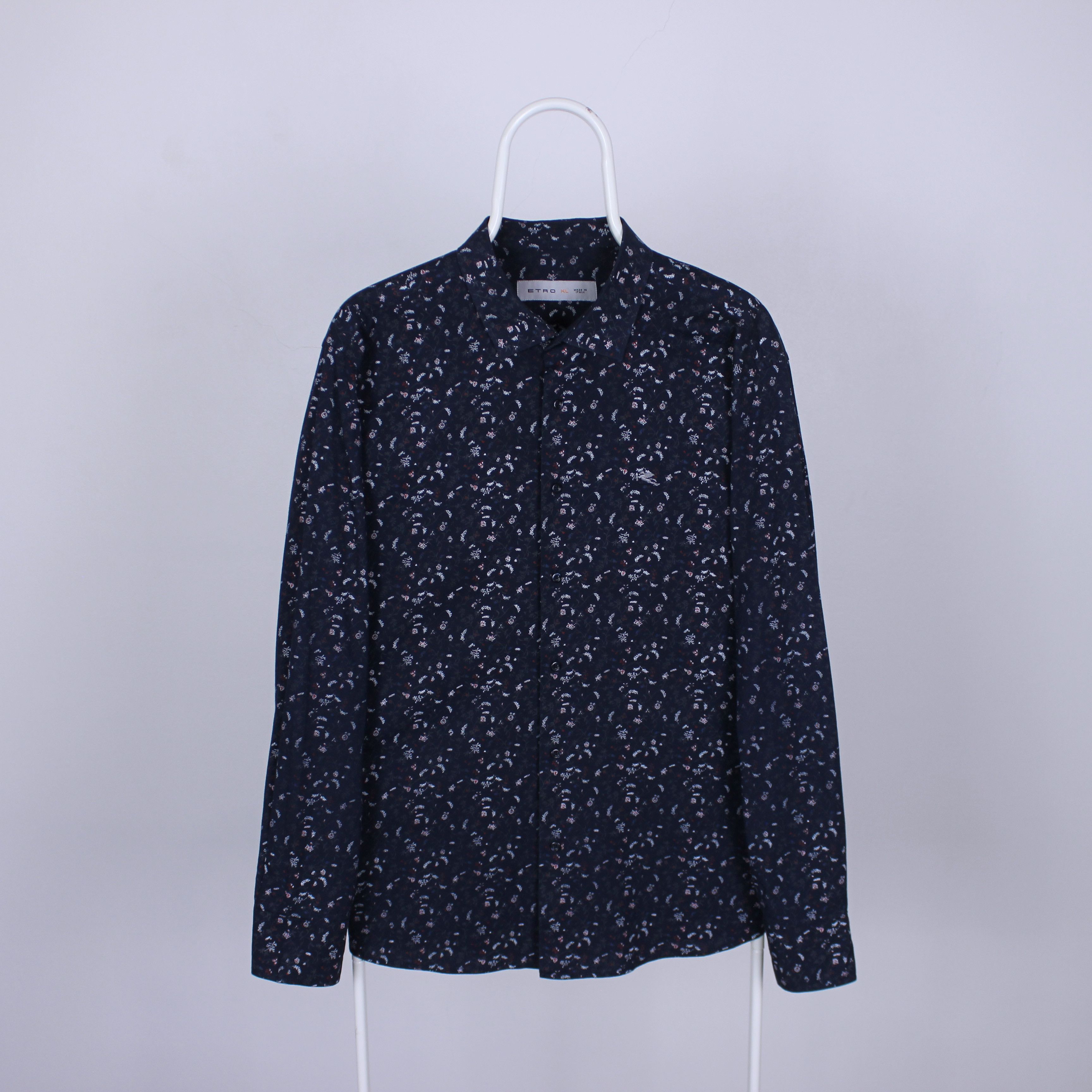 Etro Etro shirt button ups L XL navy blue multi flowers Size US L / EU 52-54 / 3 - 6 Thumbnail