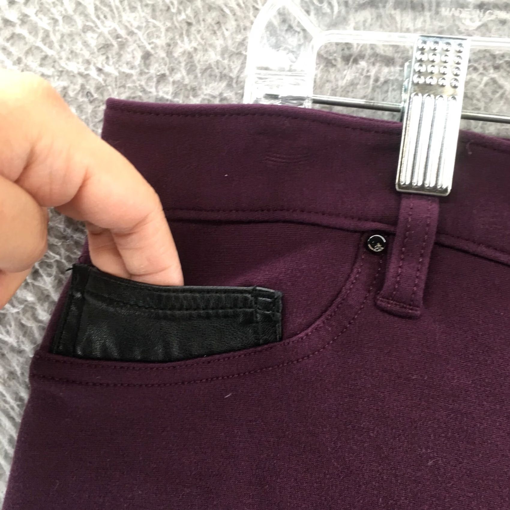 Calvin Klein Calvin Klein & Co Trouser Pants Womens 16 Purple Tapered Leg Mid Rise Zip Fly Pants Mens? Size 38" / US 16 / IT 52 - 3 Thumbnail