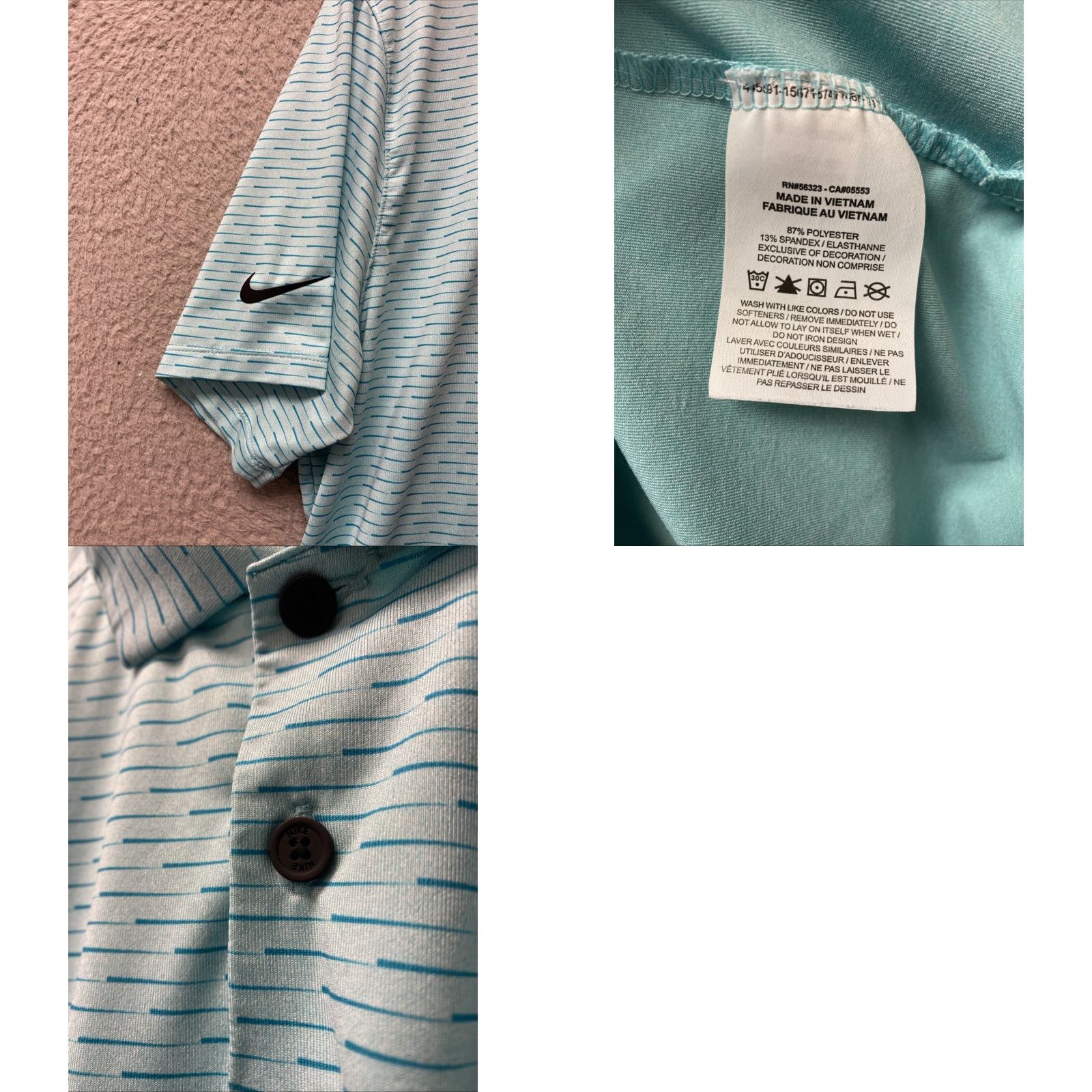 Nike Nike Athletic Golf Short Sleeve Polo Shirt Logo Aqua Yacht? Size US L / EU 52-54 / 3 - 8 Thumbnail