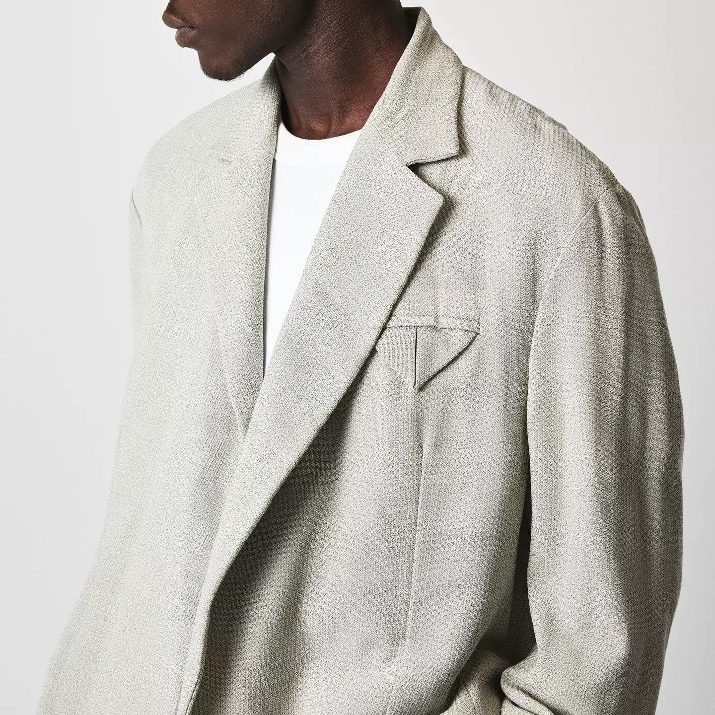 Bottega Veneta o1g2r1mq0426 Mouline Wool Silk Jacket in Bone Size US M / EU 48-50 / 2 - 5 Thumbnail