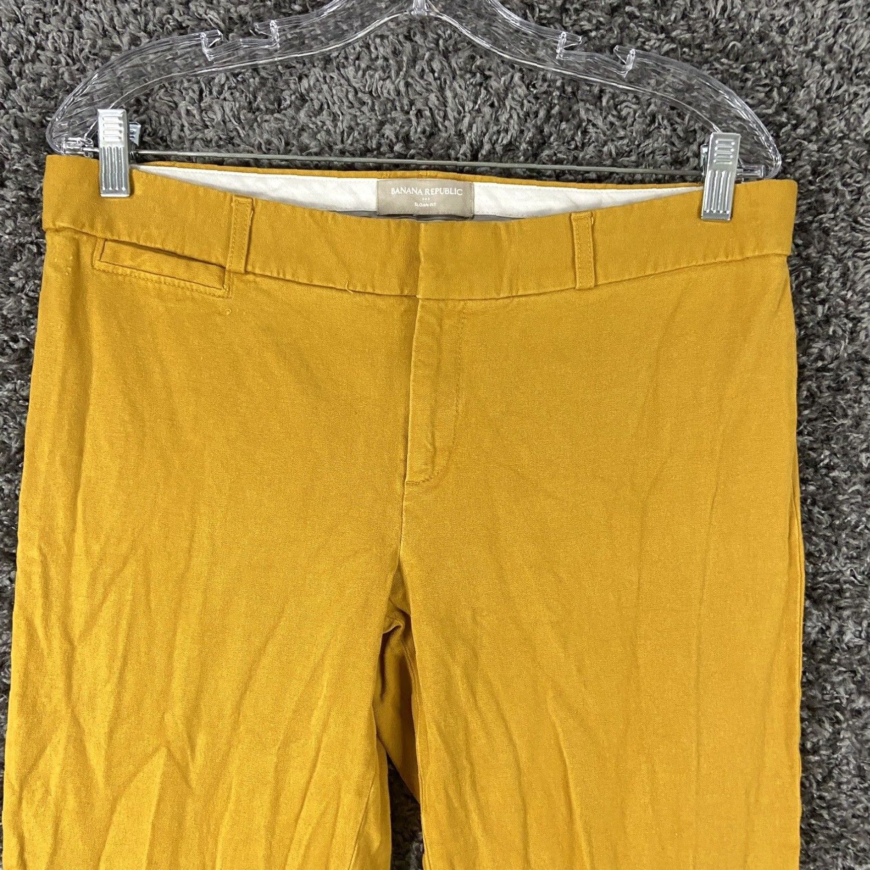 Banana Republic VINTAGE Banana Republic Sloan Chino Pants Women 34 Regular Yellow Size 24" / US 00 / IT 34 - 4 Thumbnail