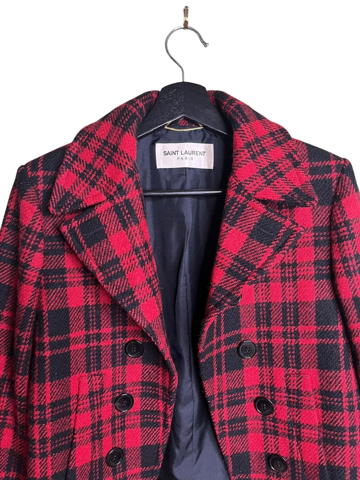 Saint Laurent Paris Saint Laurent FW14 wool Tartan Cropped Blazer Hedi Slimane Size M / US 6-8 / IT 42-44 - 3 Thumbnail