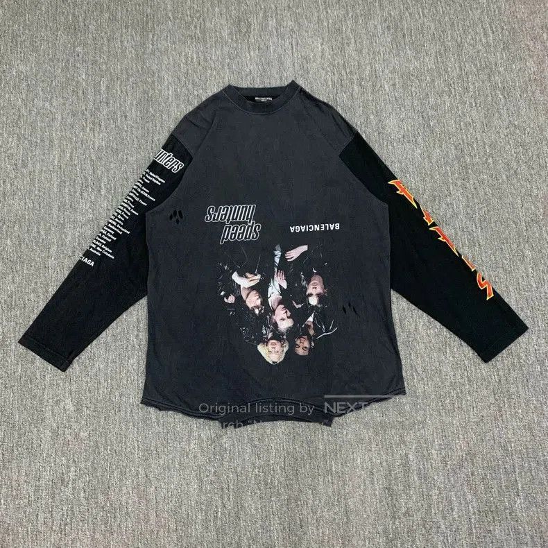 Balenciaga Black Inverted Logo Longsleeve.