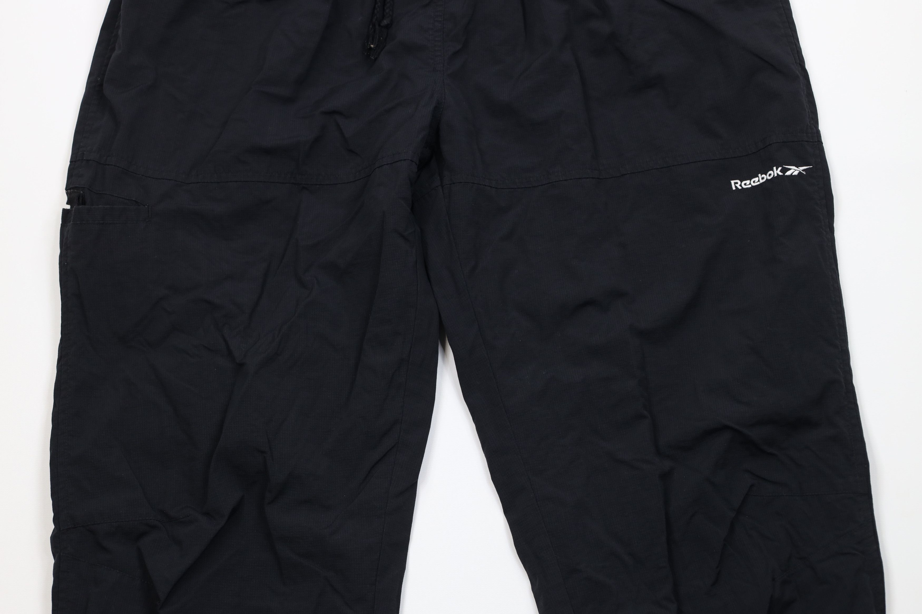 Reebok Vintage 90s Reebok Lined Tapered Leg Windbreaker Pants Black Size US 40 / EU 56 - 3 Thumbnail