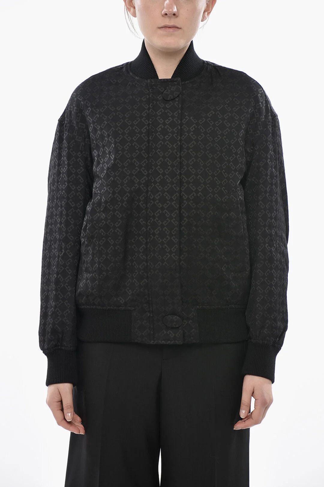 Givenchy og1mm0326 Monogram Wool-Blend Quilted Bomber Jacket in Black Size S / US 4 / IT 40 - 1 Thumbnail