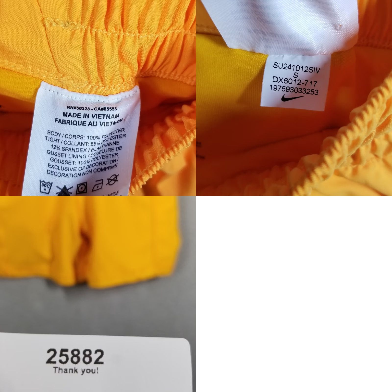 Nike Nike One DX6642-675 Dri-FIT Shorts Womens S Yellow Athletic, Running, Gym, 3 in Inseam, Moisture Wicking, Breathable, Lined Size 28" / US 6 / IT 42 - 8 Thumbnail