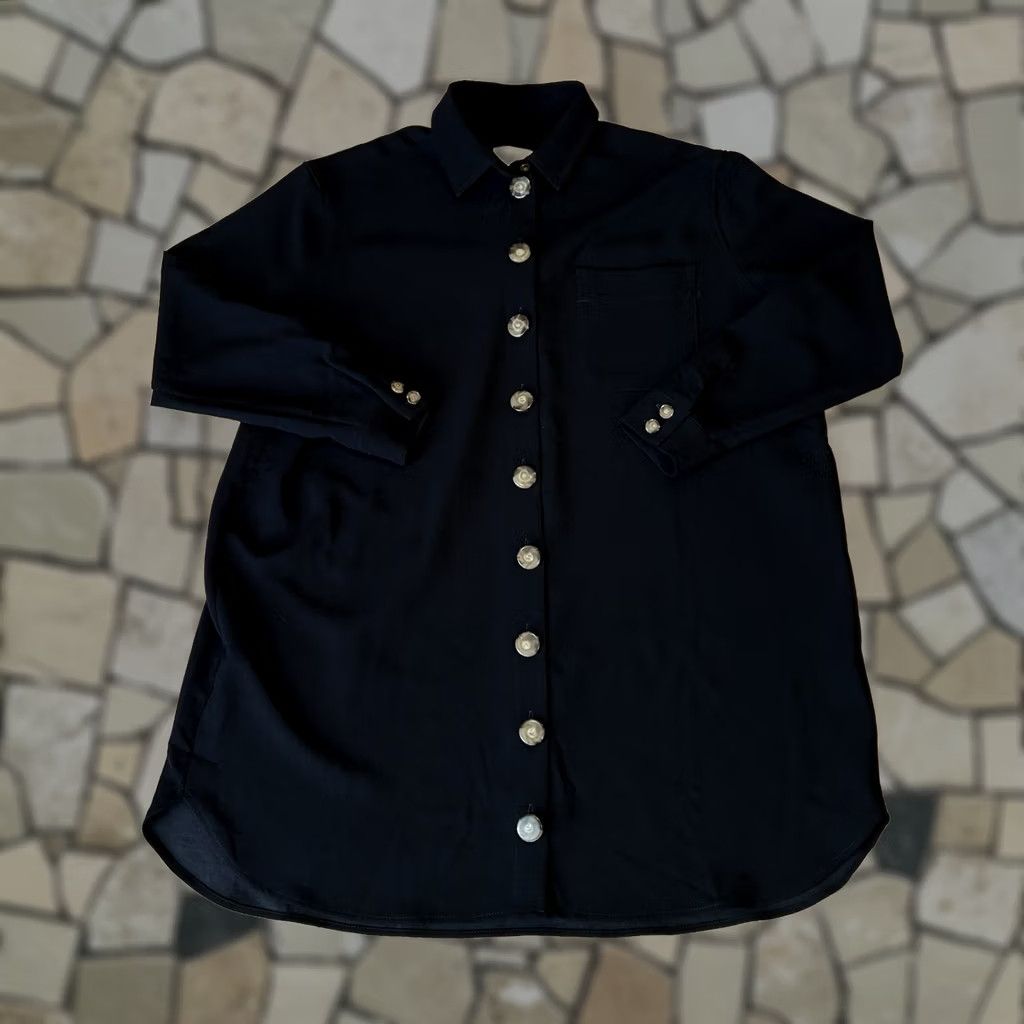 Vintage VINTAGE Sézane Sadie Mini Shirt Dress Black Long Sleeve Women 38 (Styled for Work, Casual, Bohemian) Womens Size XS / US 0-2 / IT 36-38 - 1 Thumbnail
