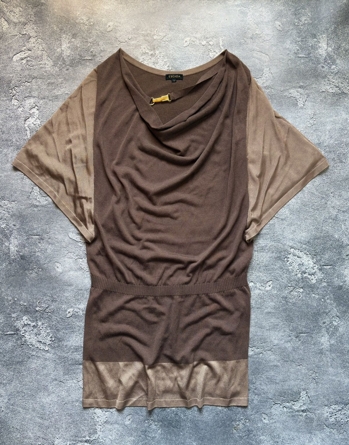Escada Vintage Escada Luxury Draped Gold Detail Elegant Dress Size S / US 4 / IT 40 - 1 Thumbnail