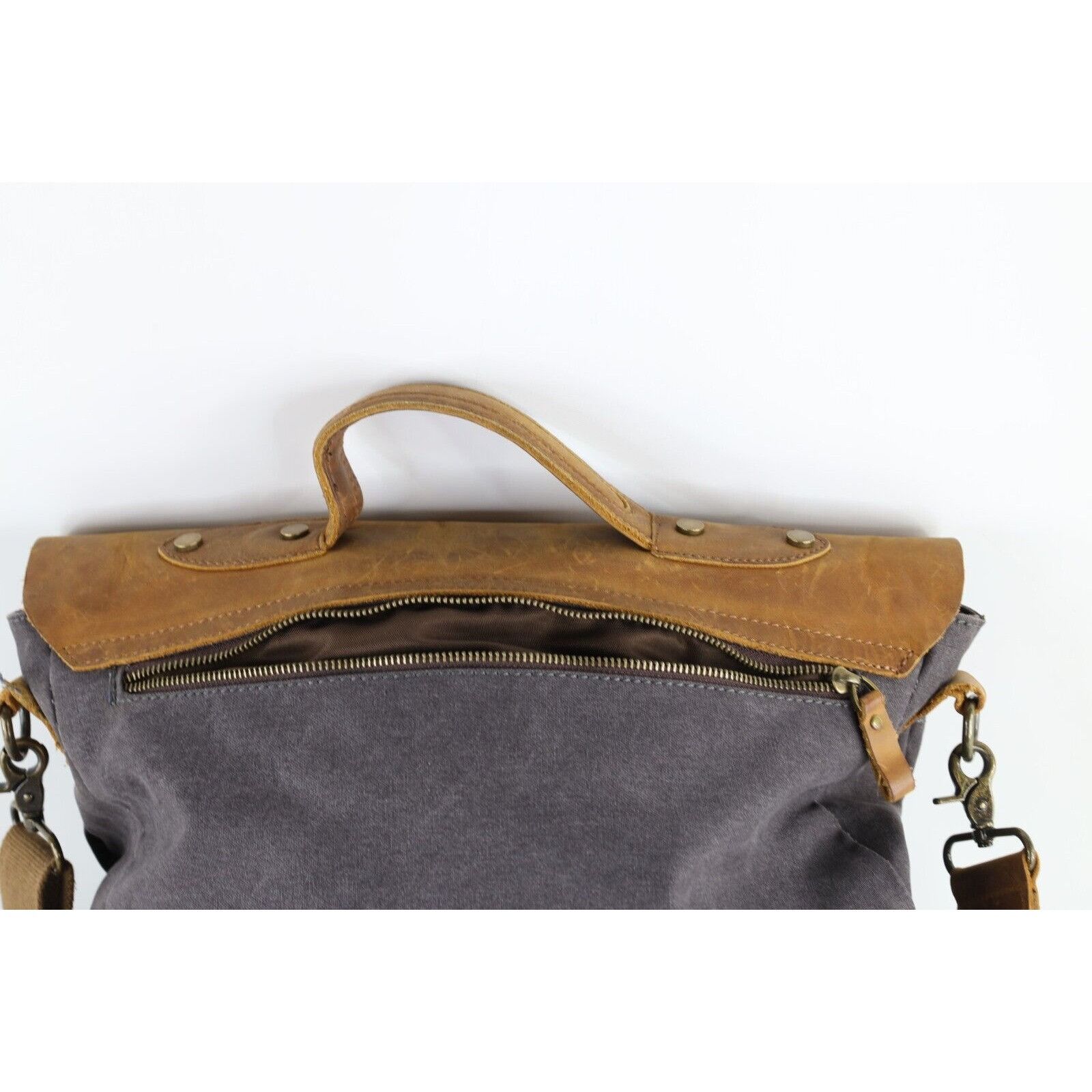 Vintage Vintage Streetwear Leather Canvas Handled Crossbody Bag Size ONE SIZE - 6 Thumbnail