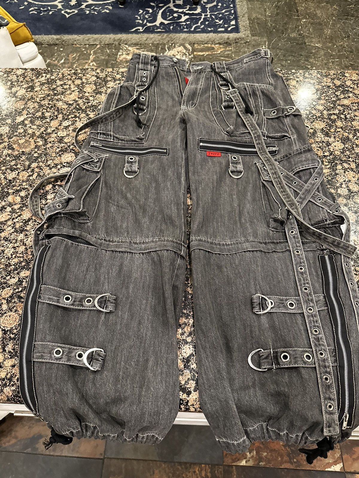 Tripp NYC TRIPP NYC X-STRAP PANT BLACK DENIM | Grailed