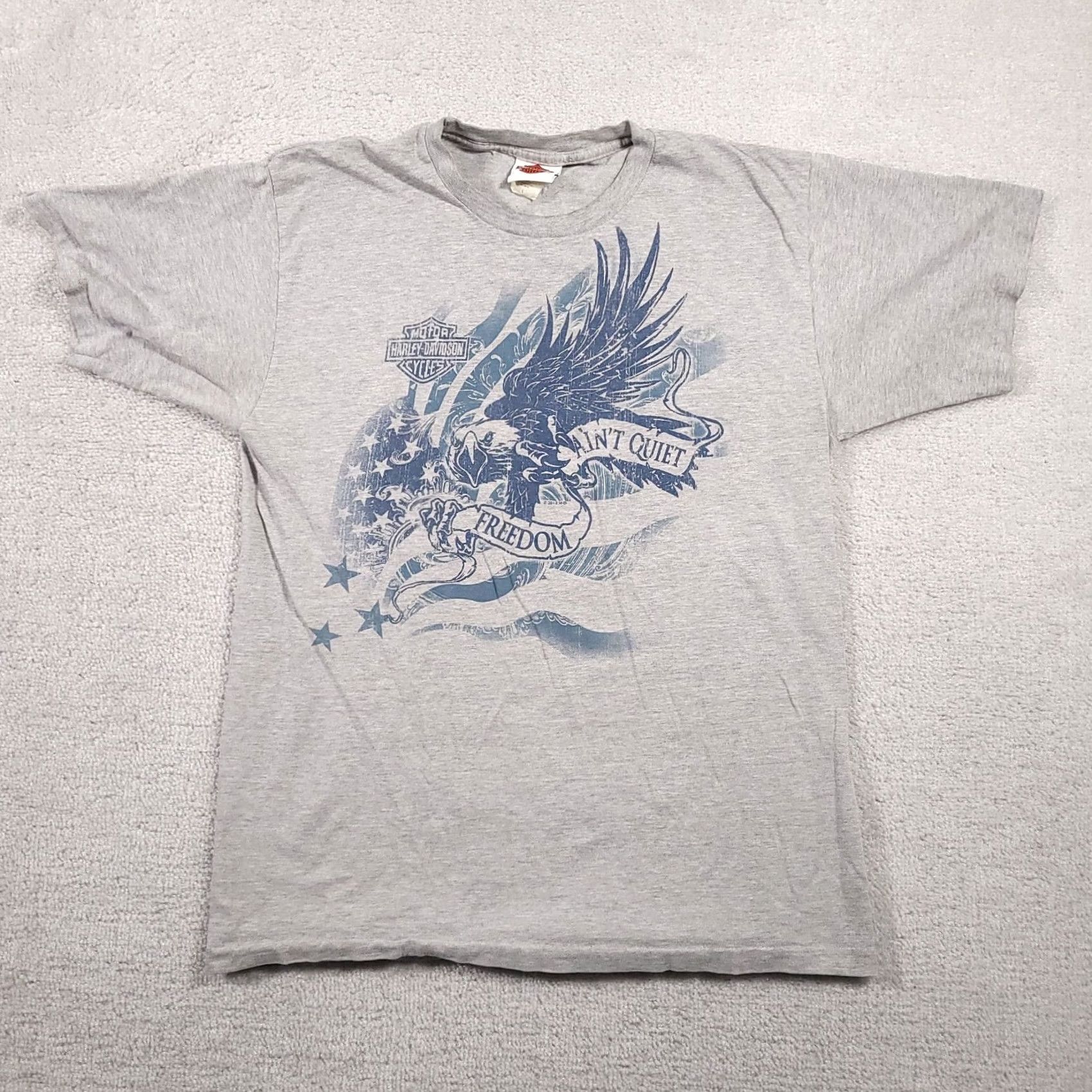 Harley Davidson Harley-Davidson Shirt Mens Large Red Gray Short Sleeve Motorcycle Freedom Eagle Size US L / EU 52-54 / 3 - 2 Thumbnail