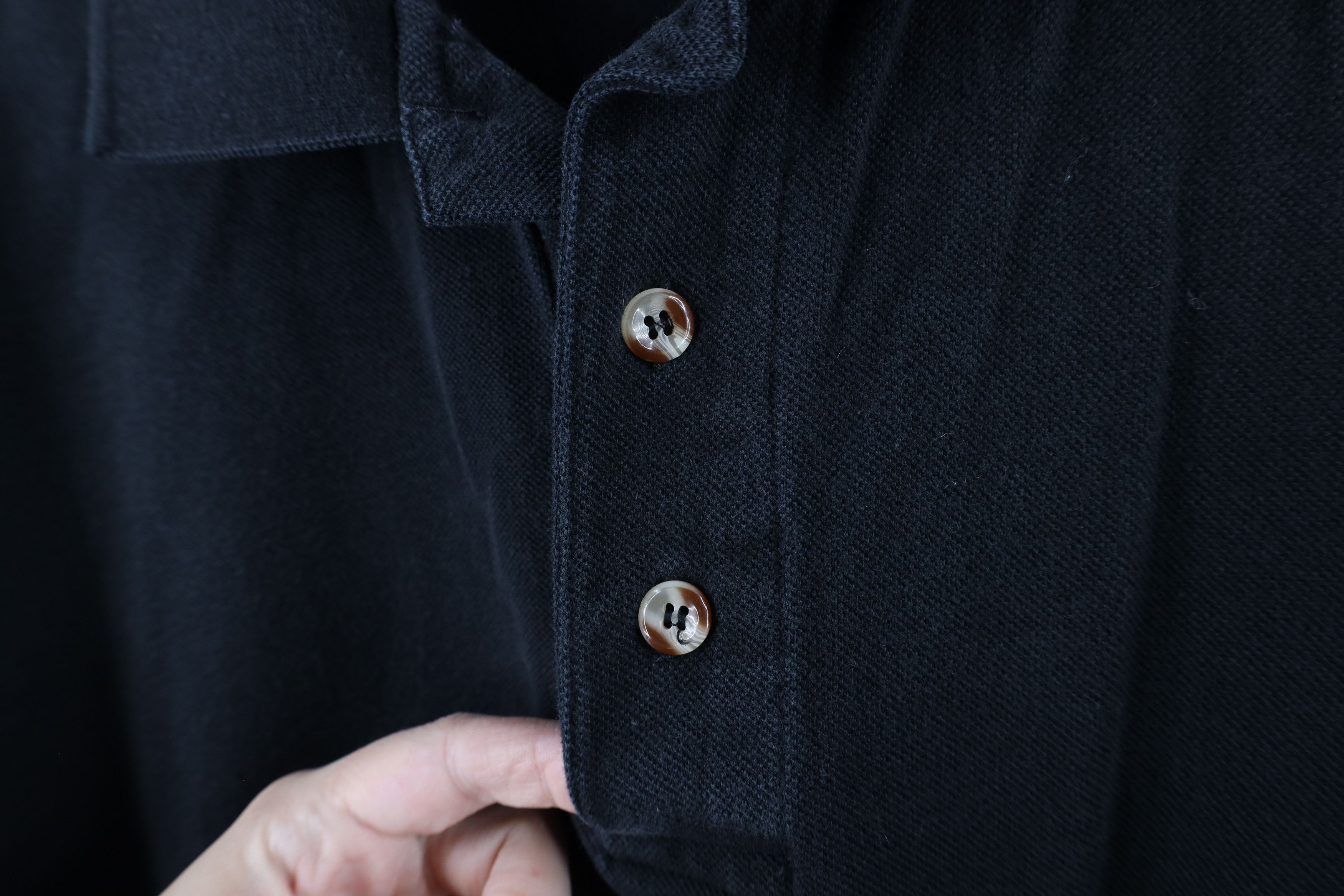 Vintage Vintage 90s Streetwear Heavyweight Collared Polo Shirt Black Size US XL / EU 56 / 4 - 5 Thumbnail