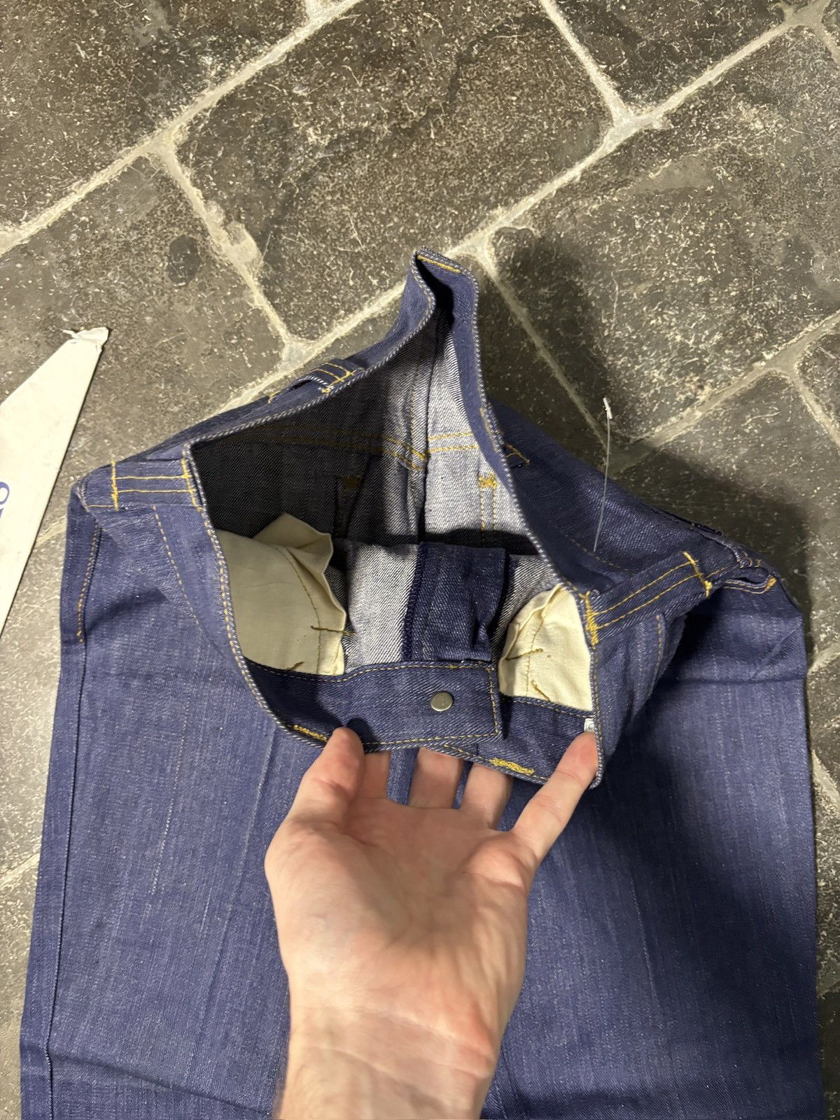 Vintage 1970s Vintage Dark Wash Denim Jeans Golden Horse Flared 70s Size 26" / US 2 / IT 38 - 10 Thumbnail