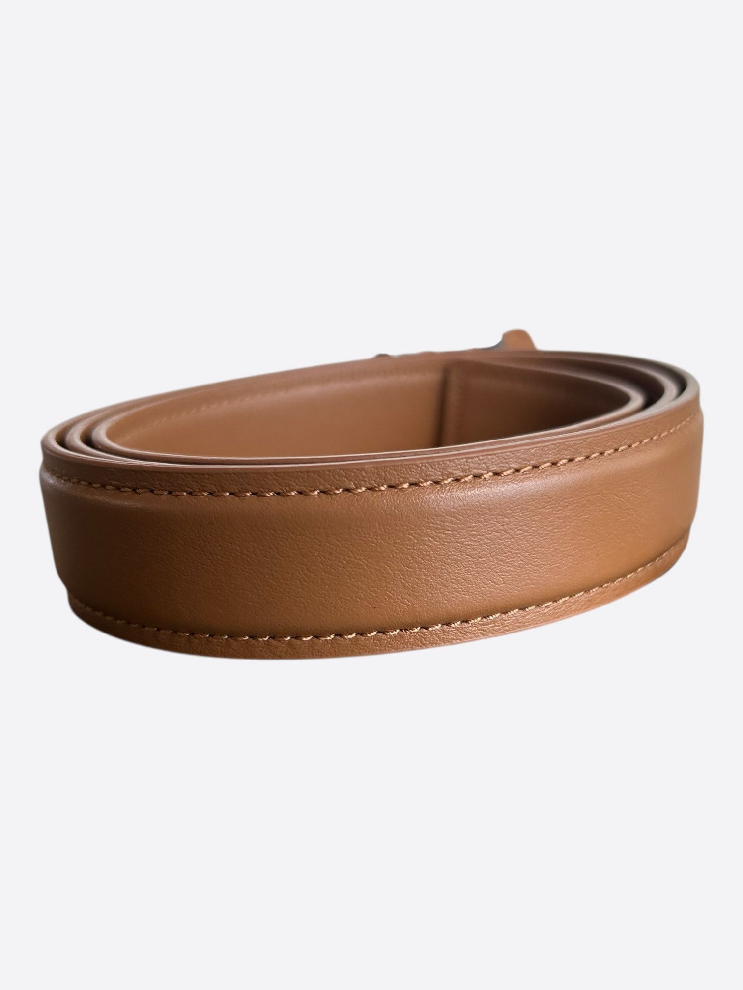 Amiri Amiri Brown MA Logo Leather Belt Size 34 - 2 Thumbnail