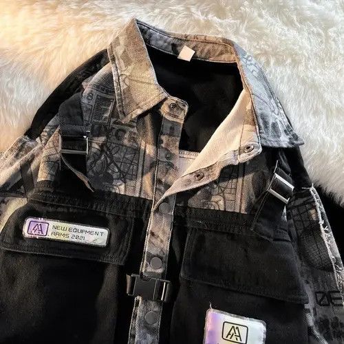 VIBE Functional windbreaker streetwear denim Jacket Coat y2k Size US XXL / EU 58 / 5 - 4 Thumbnail