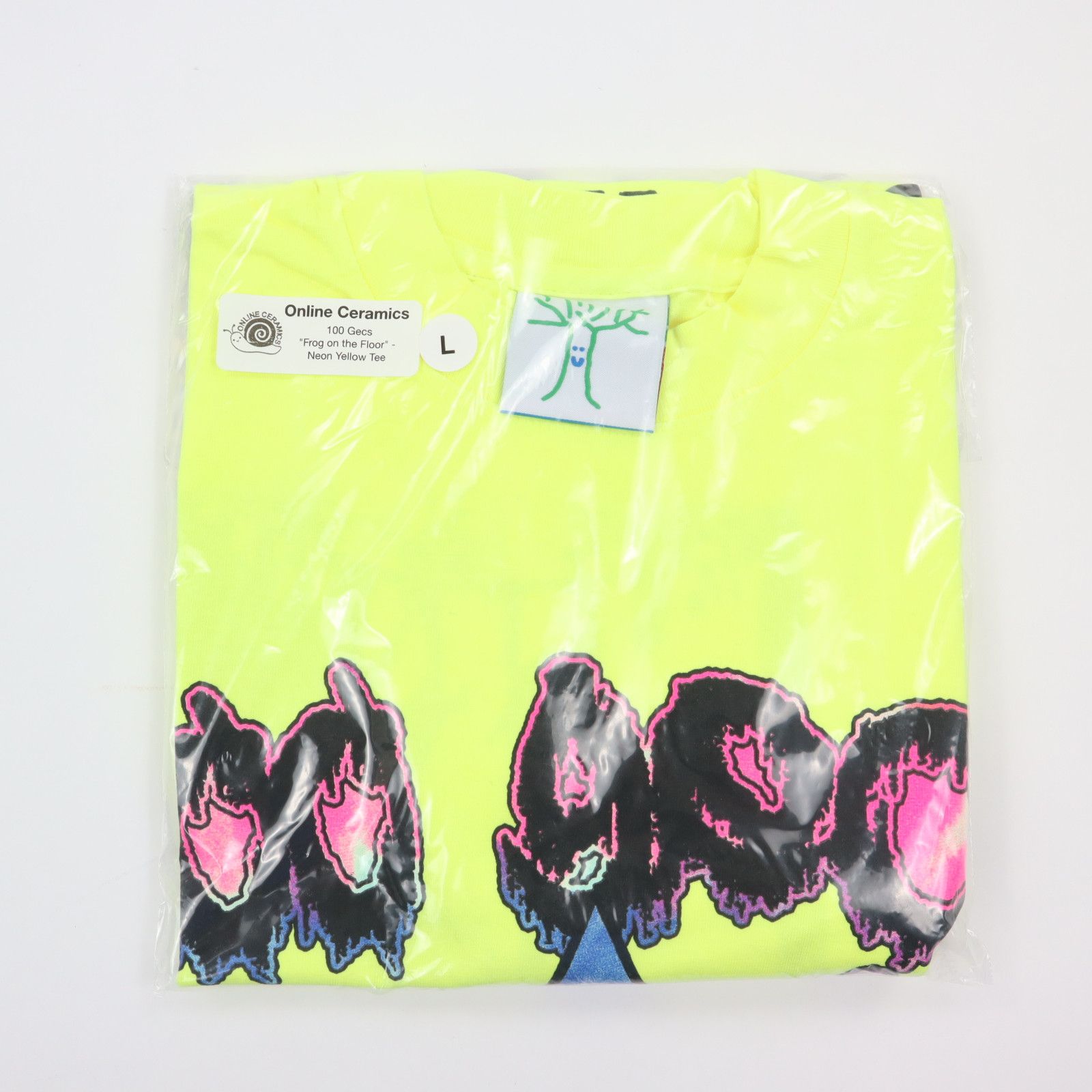 Band Tees × Online Ceramics Online Ceramics x 100 Gecs "Frog on the Floor" Tee - NEW Size US L / EU 52-54 / 3 - 3 Thumbnail