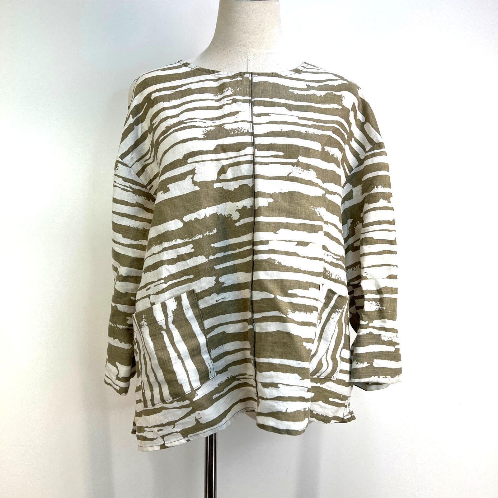 Habitat Habitat Linen Printed Top Stripes Size M / US 6-8 / IT 42-44 - 1 Thumbnail