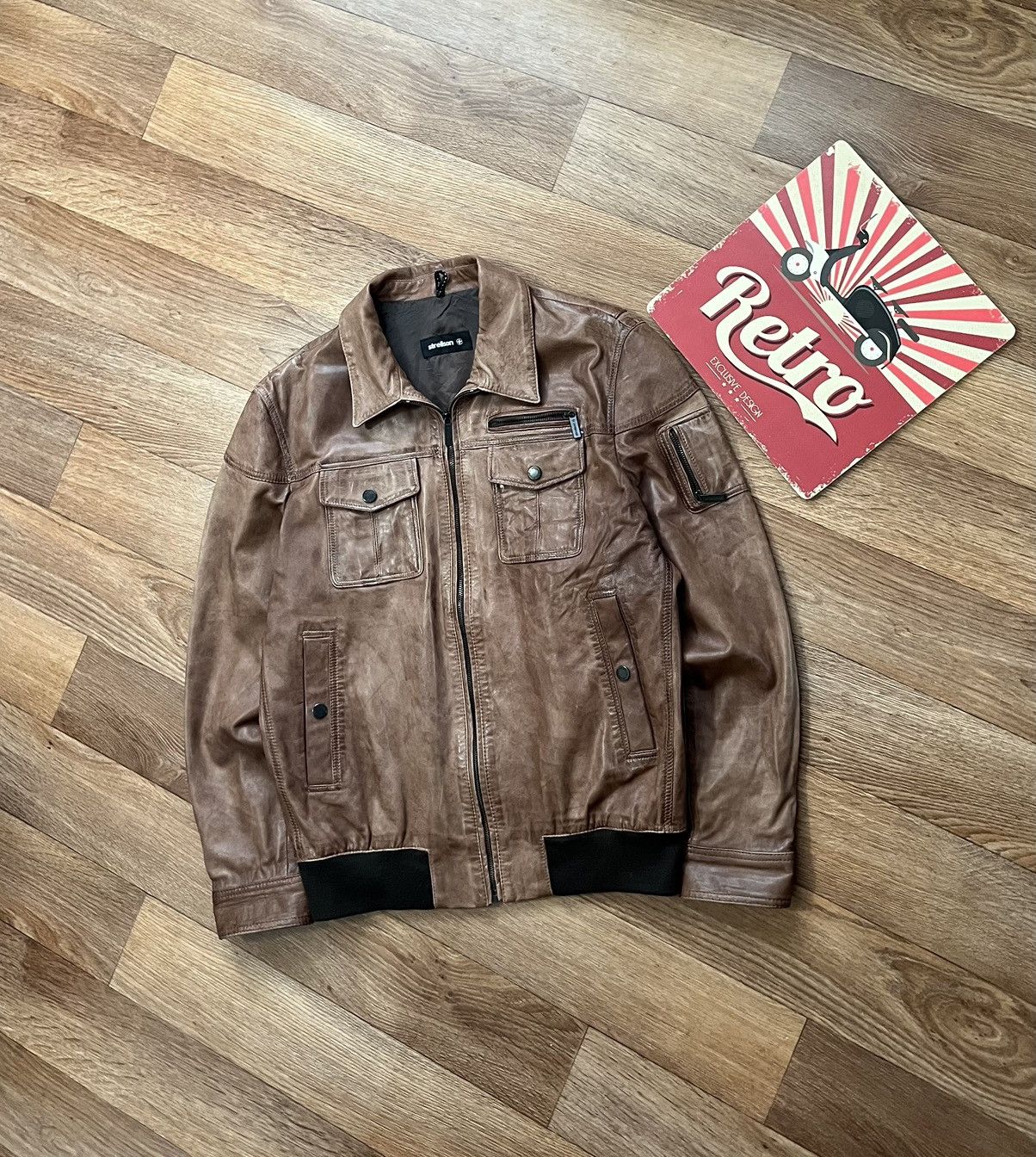 Strellson Vintage Strellson Leather Genuine Jacket Bomber Size US L / EU 52-54 / 3 - 2 Thumbnail
