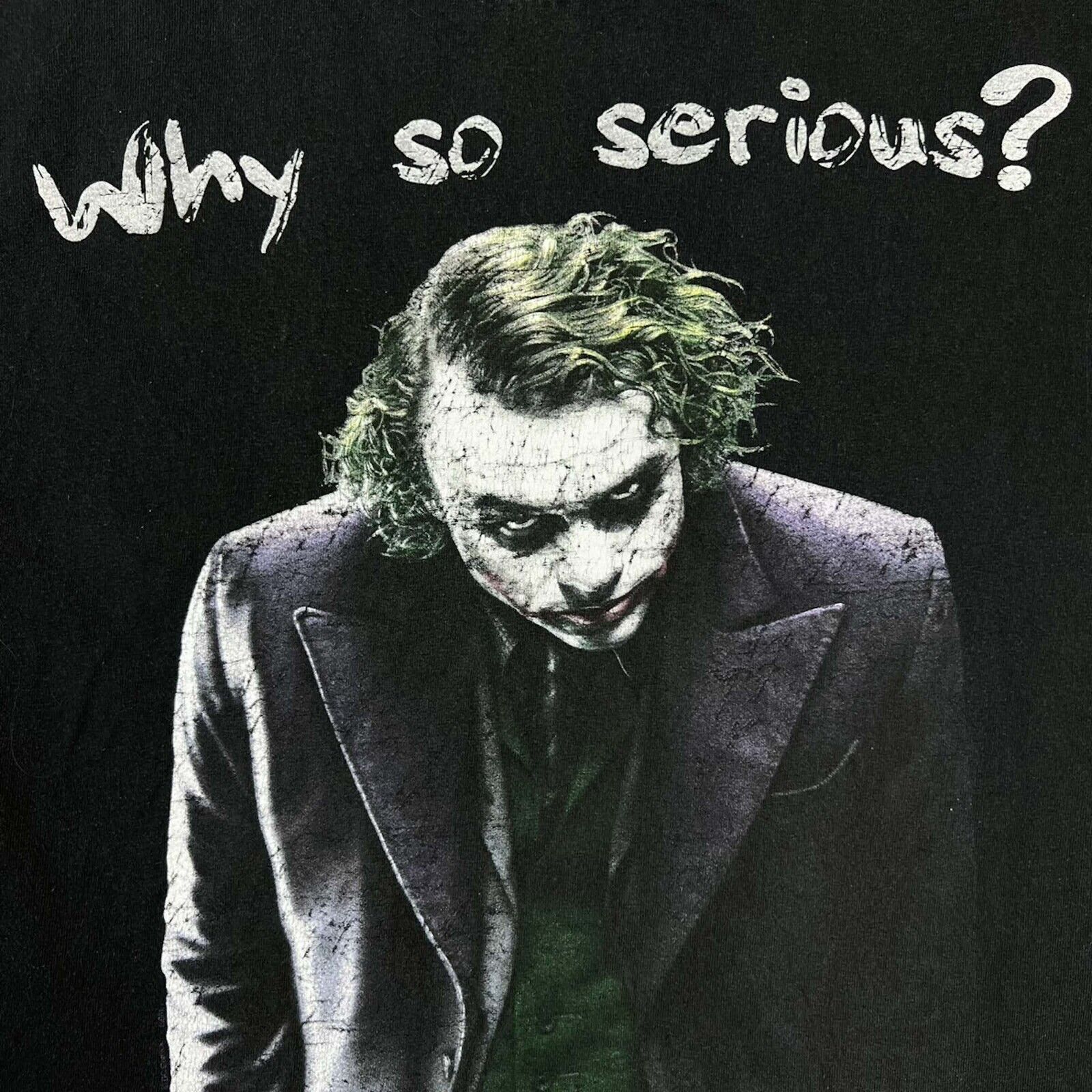 DC Comics Vintage 2008 The Dark Knight T Shirt Why Serious Movie Tee Size US L / EU 52-54 / 3 - 2 Thumbnail