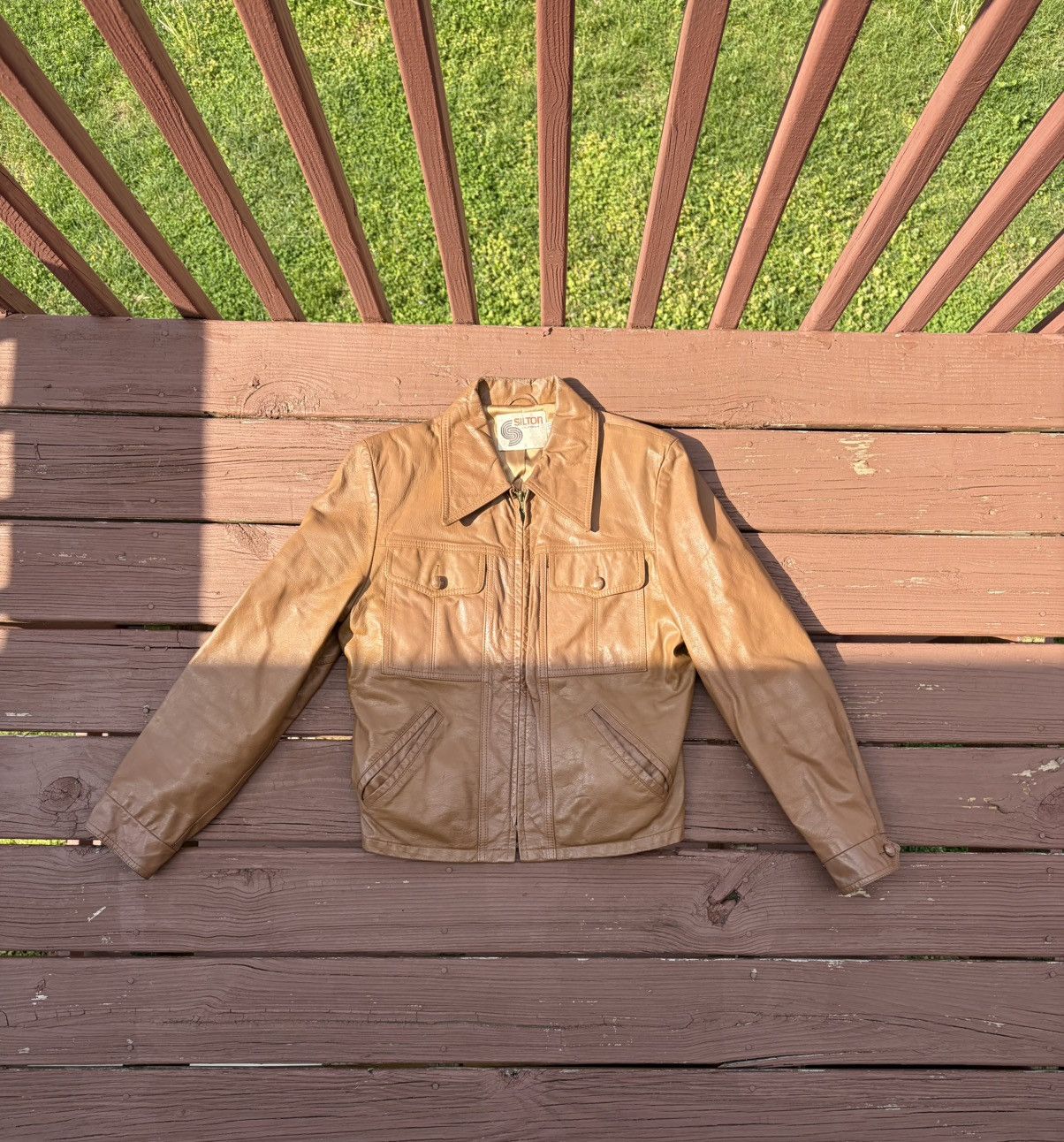 Vintage Vintage Silton California Genuine Brown Leather Jacket Size US S / EU 44-46 / 1 - 1 Thumbnail