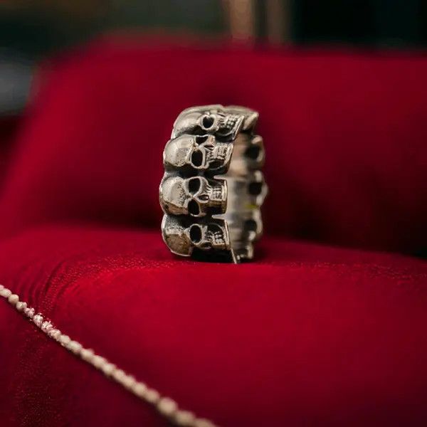 Jewelry Skull Silver Ring Size ONE SIZE - 5 Thumbnail