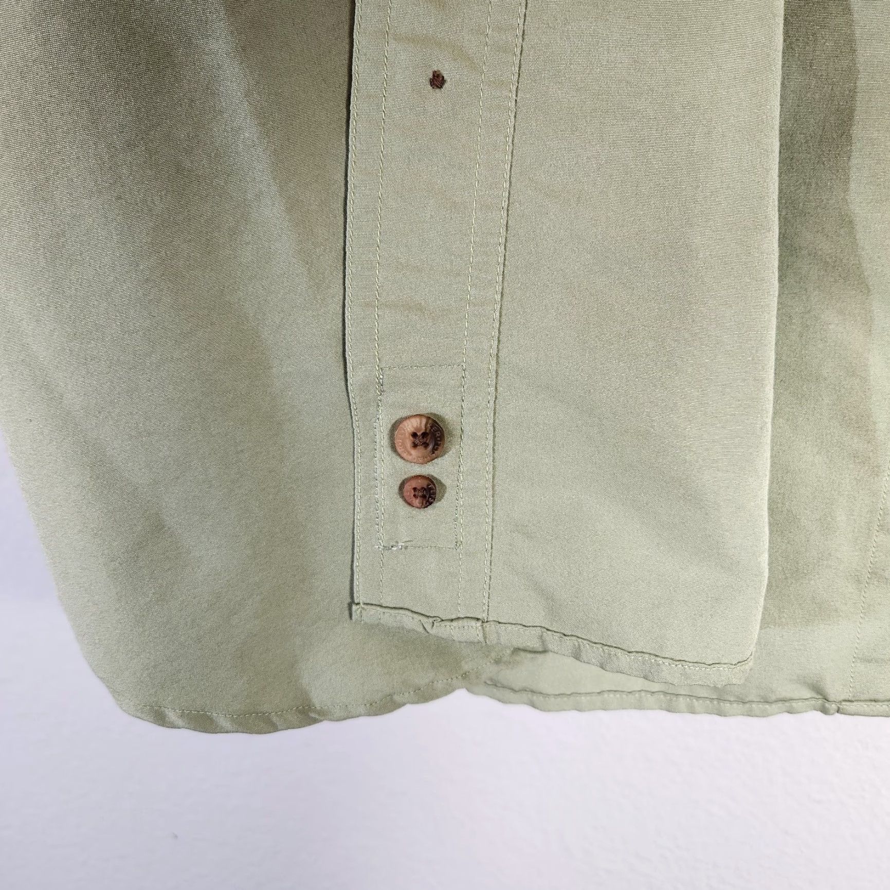 Vintage Flyshacker Mens Button-Down Shirt Short Sleeve Green XXL Collared 4 Pocket Lightweight Moisture Wicking All Seasons Sports Outdoor Fashion Shirt Size US XXL / EU 58 / 5 - 6 Thumbnail