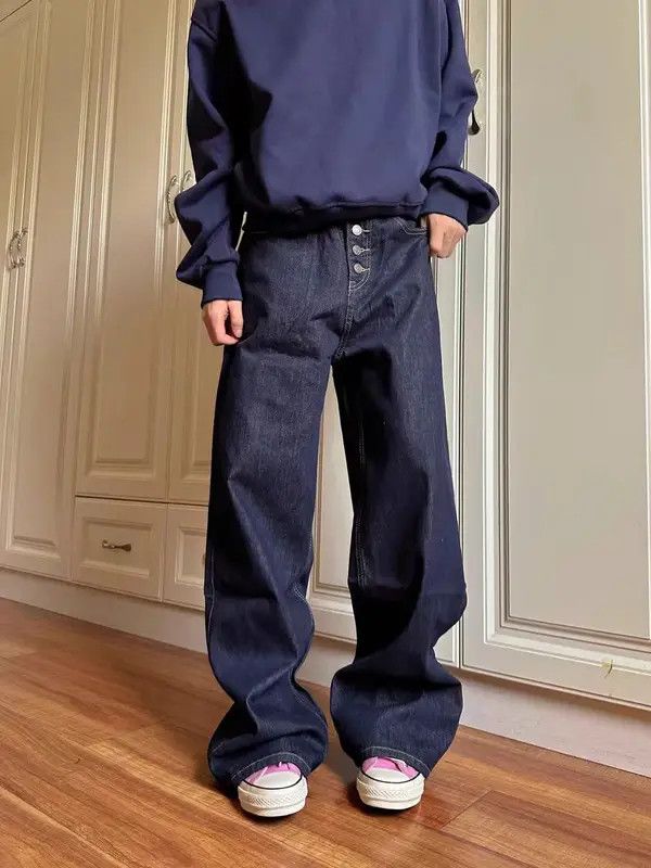 VIBE Vintage street Y2K straight leg button up baggy jeans Size US 30 / EU 46 - 5 Thumbnail
