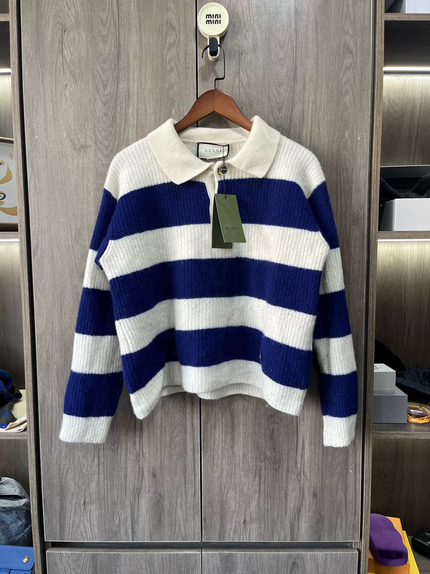 Gucci Gucci Striped Wool Polo Sweater Interlocking G Size XXL / US 16-18 / IT 52-54 - 1 Thumbnail