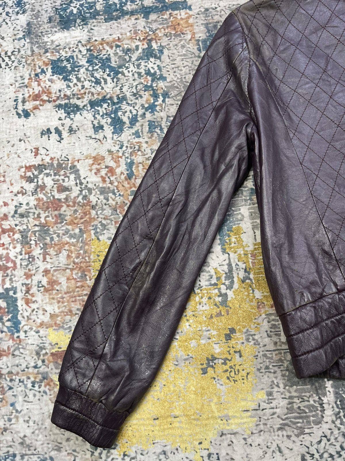Japanese Brand Rubyrivet Quilted Sheepskin Leather Jacket Size XS / US 0-2 / IT 36-38 - 8 Thumbnail