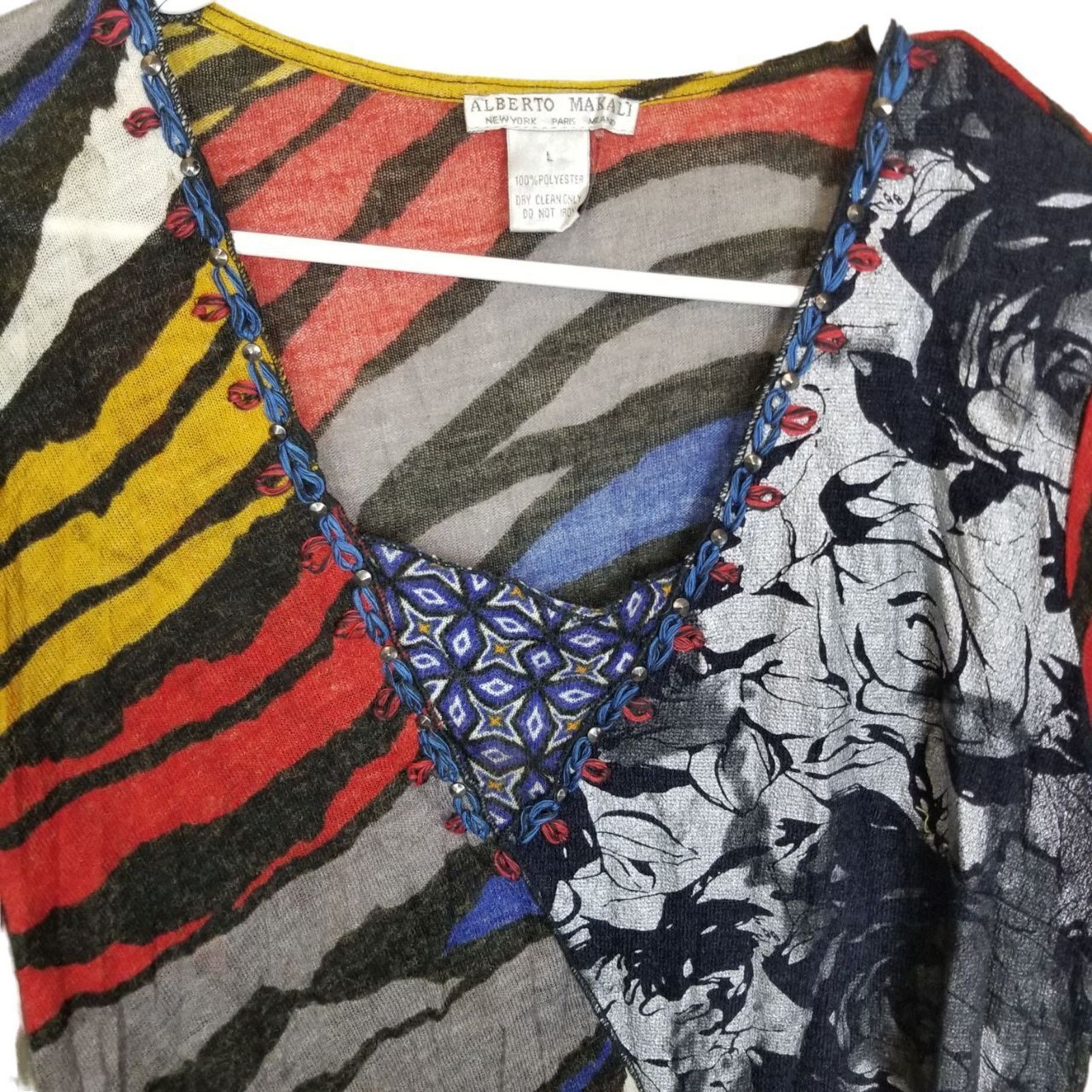 Alberto Alberto Makal Y2K Artsy Knit Art To Wear Abstract Geometric Size L / US 10 / IT 46 - 2 Thumbnail