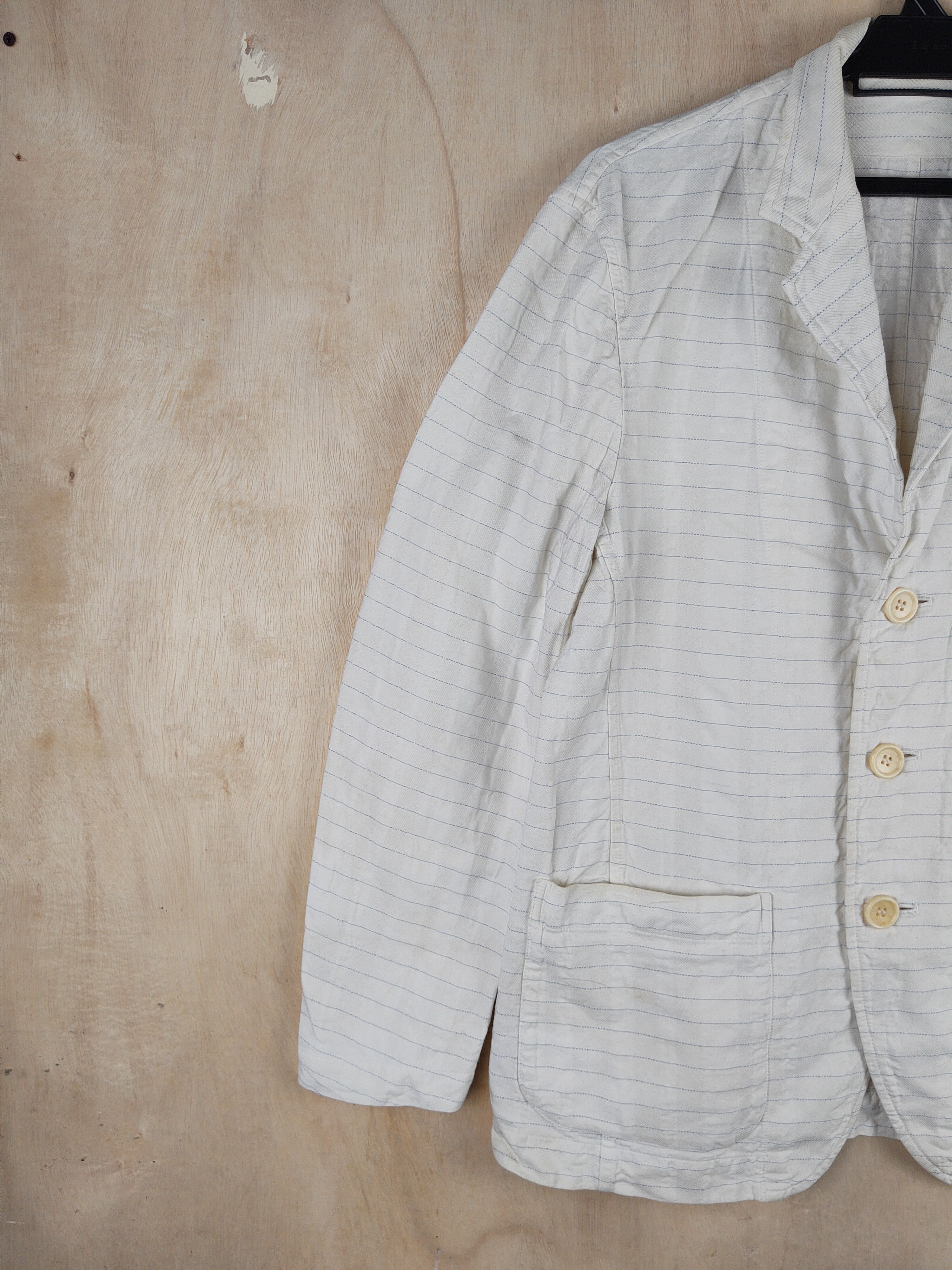 Issey Miyake DL Issey Miyake A-Poc stripe White jacket Blazers #S2492 Size US M / EU 48-50 / 2 - 5 Thumbnail
