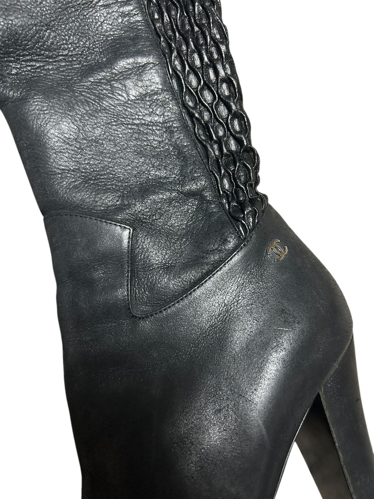 Chanel Winter Thigh High Boots Size US 6.5 / IT 36.5 - 4 Thumbnail