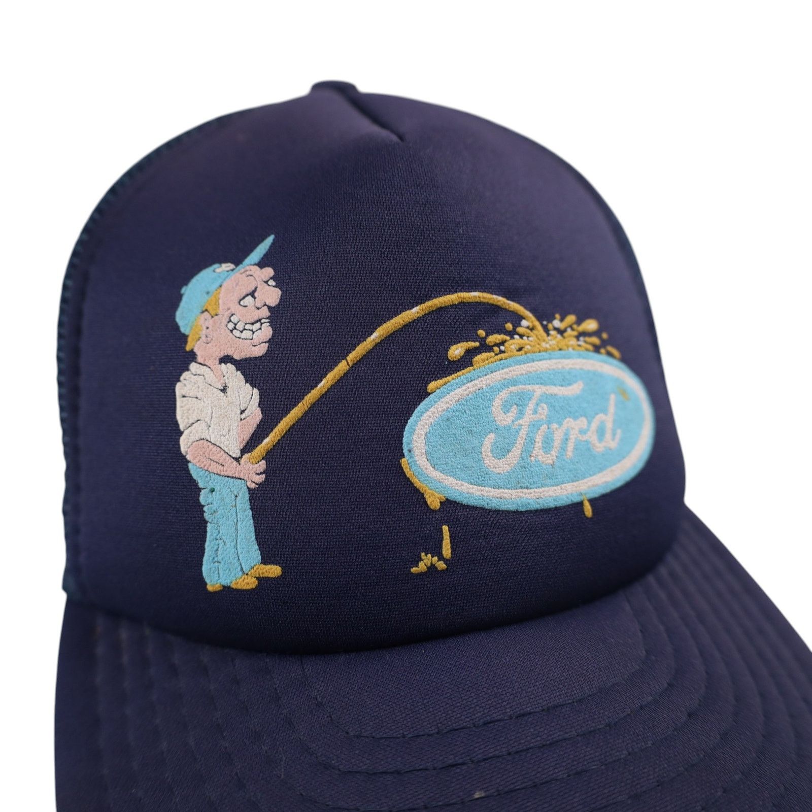 Vintage Vintage 80s Pissing on Ford Mesh Trucker Hat Size ONE SIZE - 3 Thumbnail