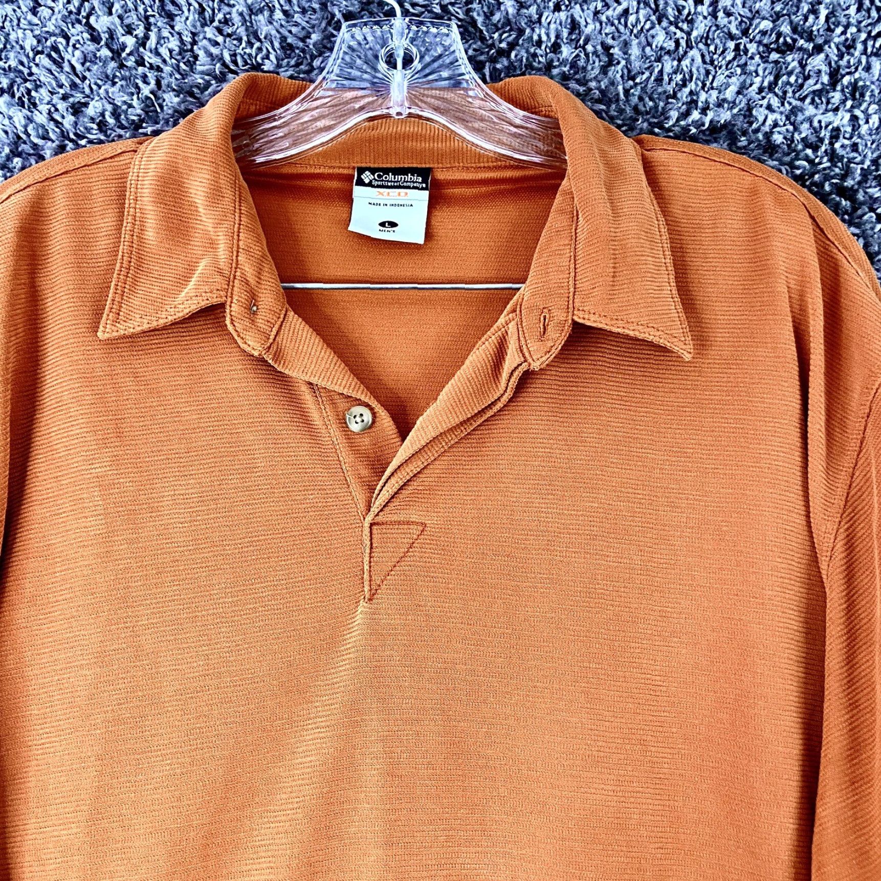 Vintage Columbia XCO Polo Mens L Brown Orange Polo Shirt Brown Orange Mens L Size US L / EU 52-54 / 3 - 5 Thumbnail