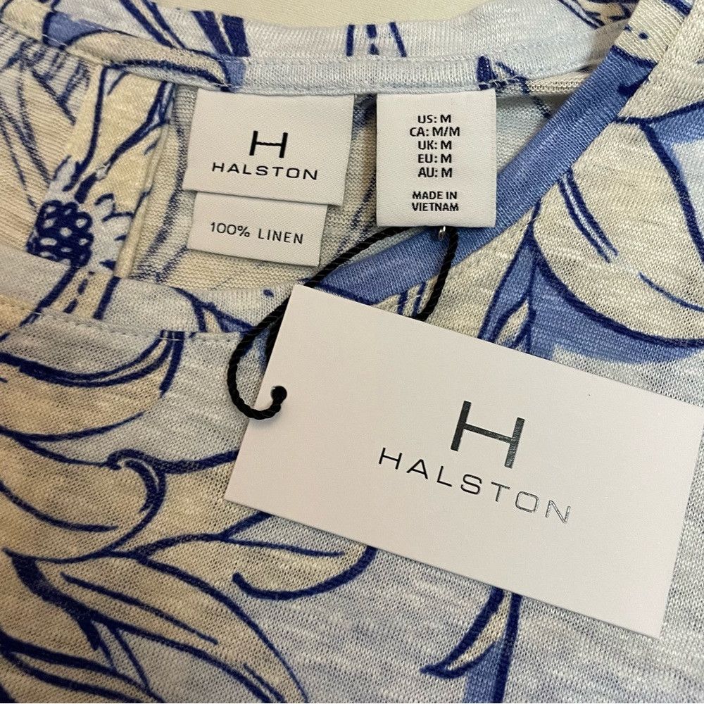 Halston NWT New Halston Floral Linen Knit Sleeveless Back Button To Size M / US 6-8 / IT 42-44 - 7 Thumbnail