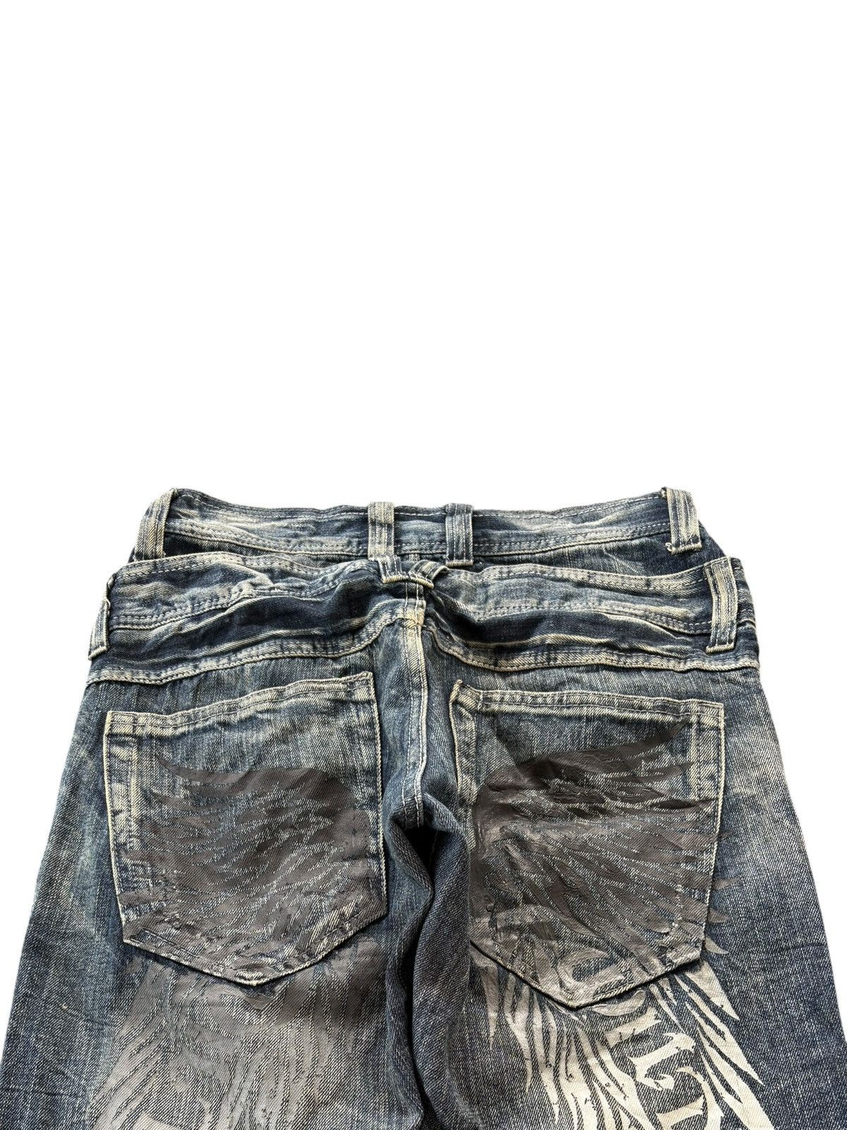 If Six Was Nine Rare Japanese Brand Double Waist Wing Design Flare Jeans Size US 31 - 8 Thumbnail