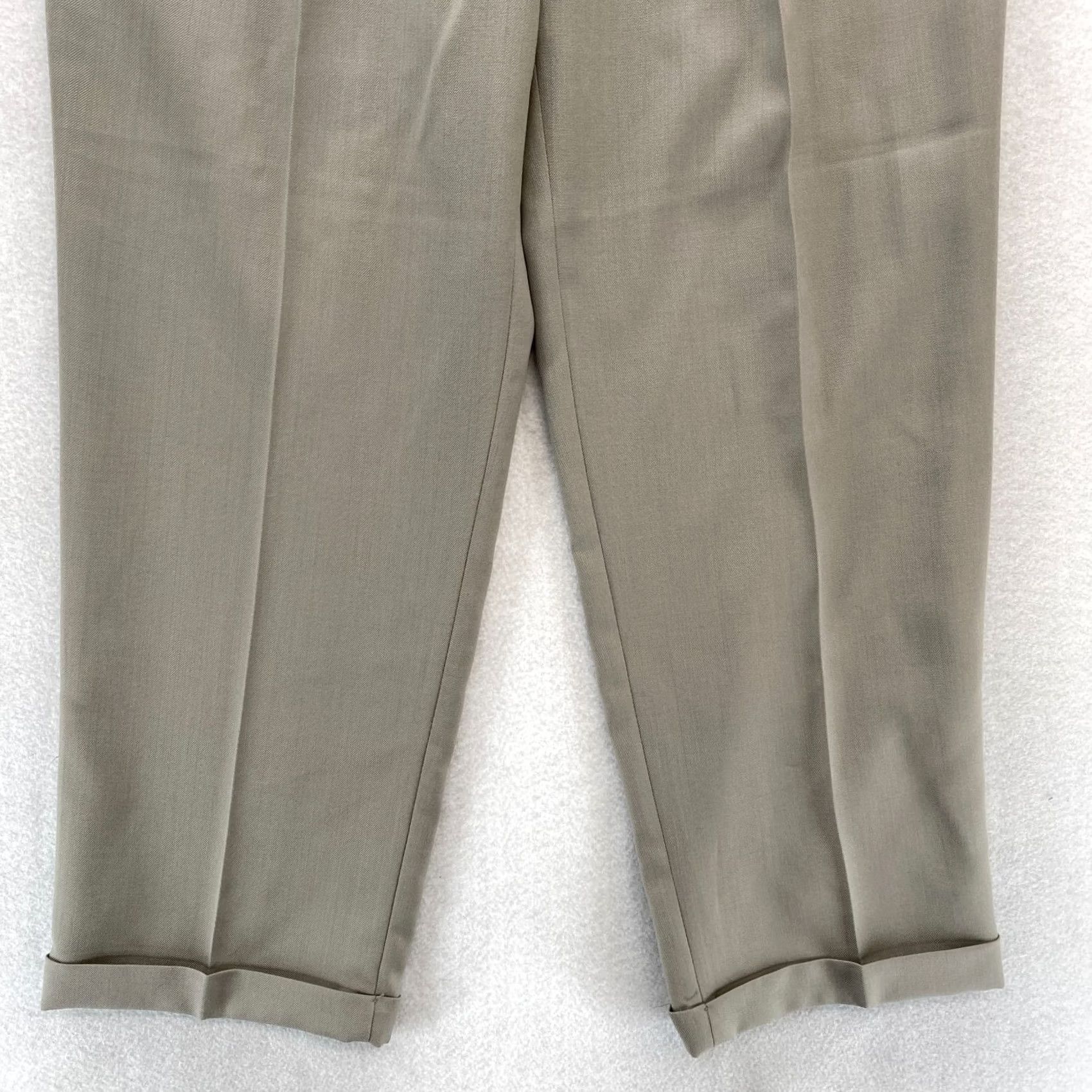 Dockers DOCKERS Slates Dress Pants Mens 34x31 Gray Wool Blend Gabardine Pleated Dress Pants Size US 34 / EU 50 - 3 Thumbnail