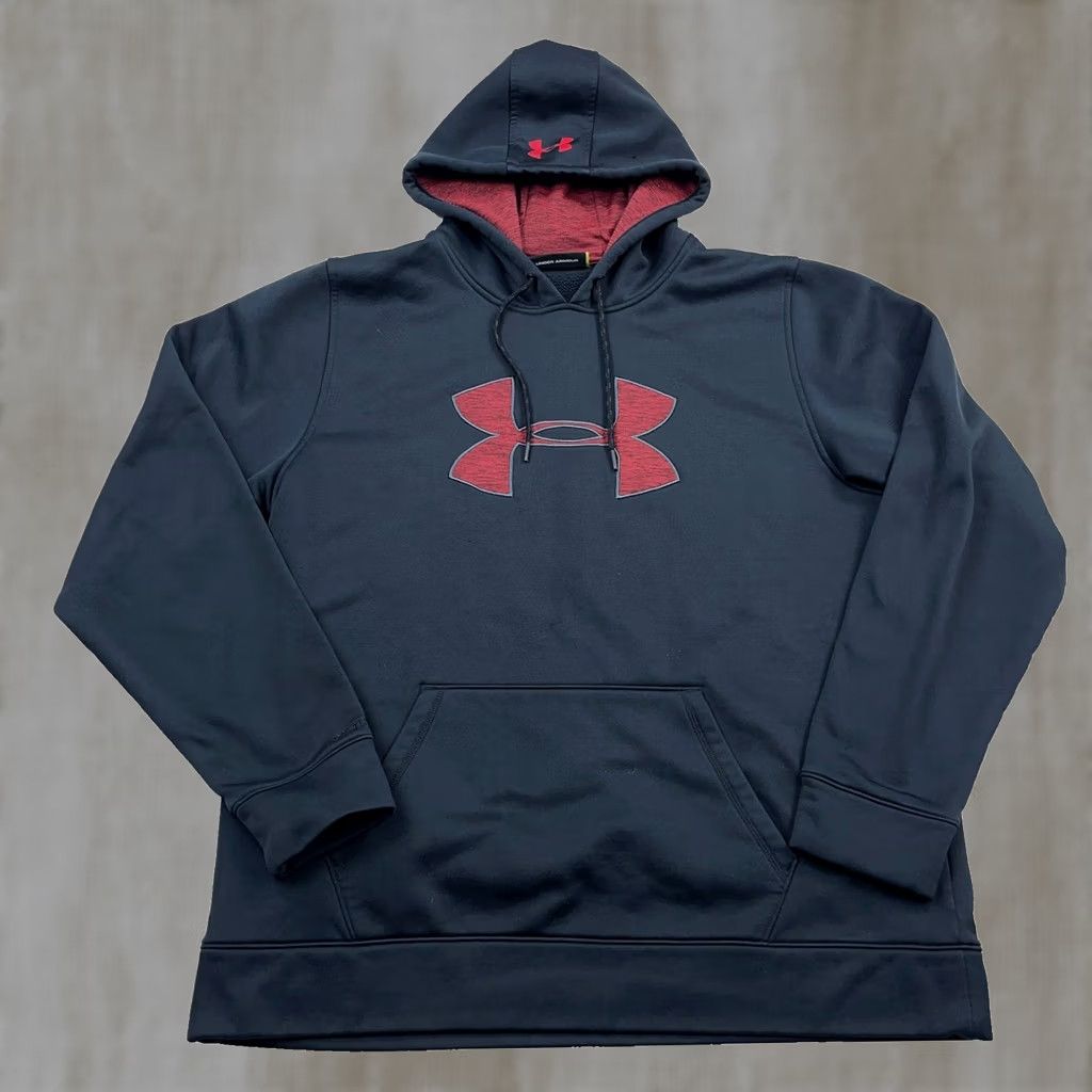 Under Armour Under Armour Hoodie Men XL Black Red Sweatshirt Pullover Logo Active Sports Modern Jacket Sleeves Long Sleeves Pockets Regular Fit Size US XL / EU 56 / 4 - 1 Thumbnail