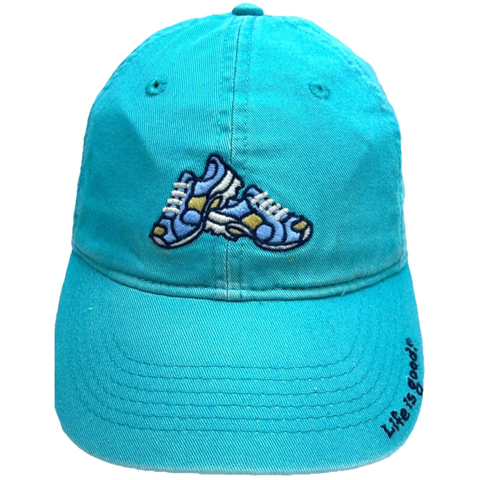Life is Good Life is Good Hat Baseball Cap Adjustable Blue 100% Cotton Twill Run/Walk Casual Mens Vintage? Wait. No vintage. Size ONE SIZE - 2 Thumbnail