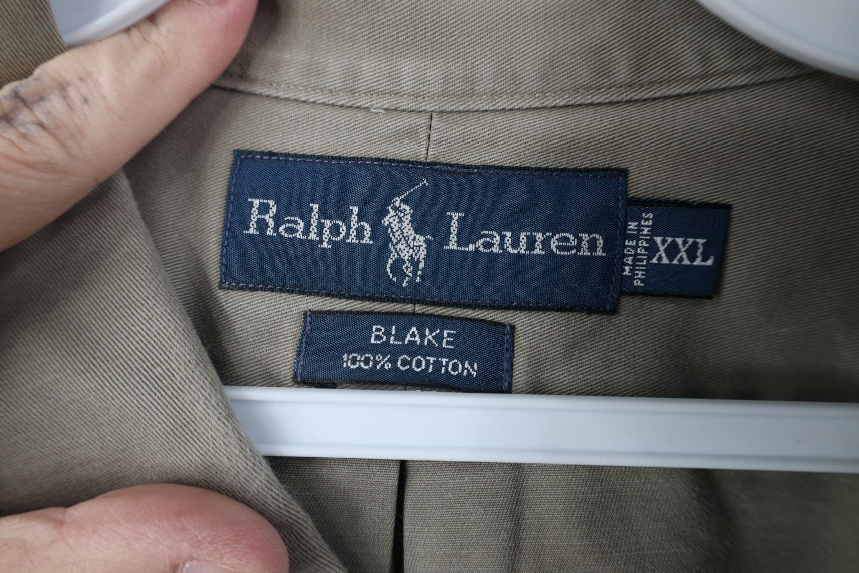 Polo Ralph Lauren Vintage 90s Ralph Lauren Button Down Shirt Gray Cotton Size US XXL / EU 58 / 5 - 8 Thumbnail