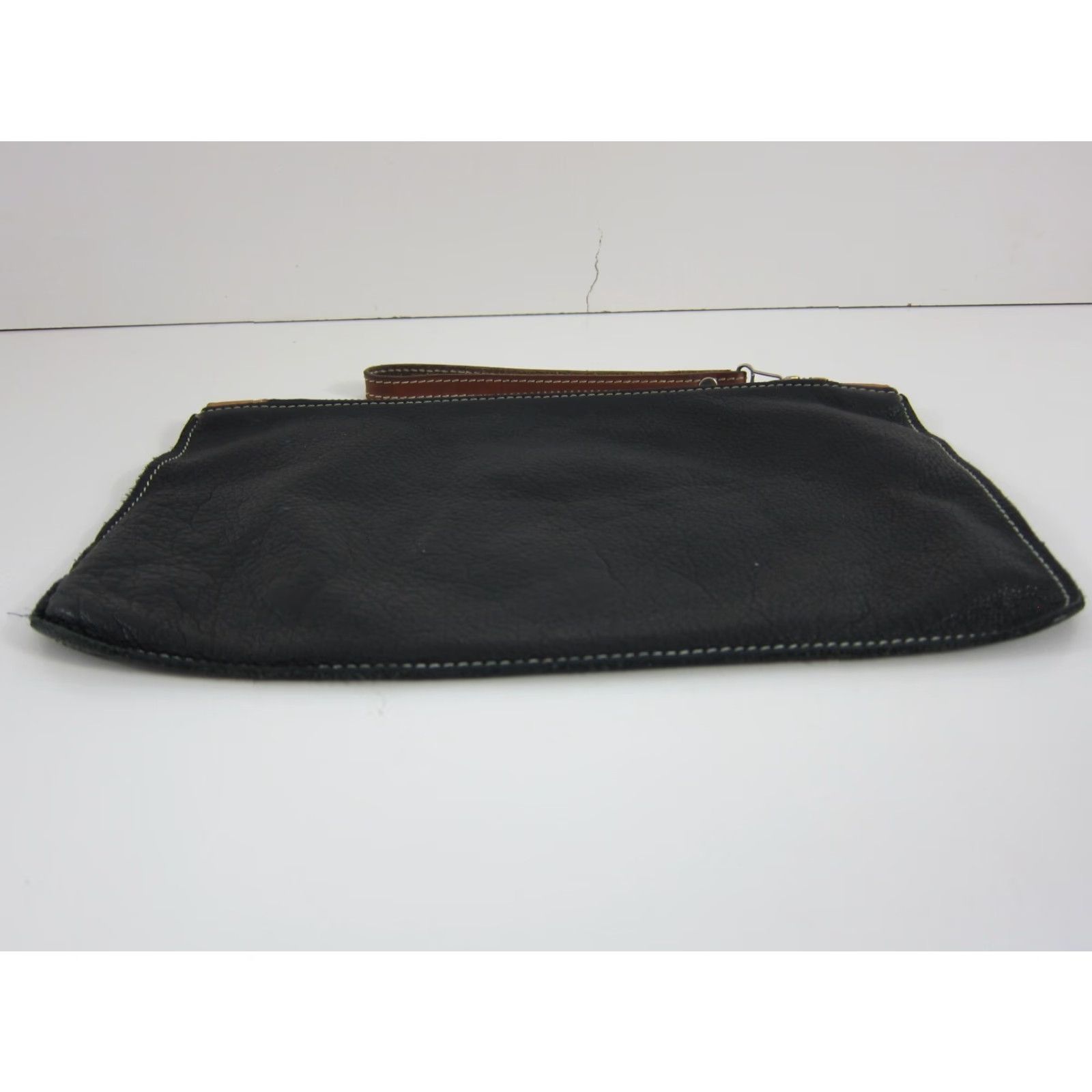 Vintage Baltimore Bag Co. Black Brown Leather Zipper Clutch Wristlet Wallet Purse Clutch Wristlet Purse Size ONE SIZE - 5 Thumbnail