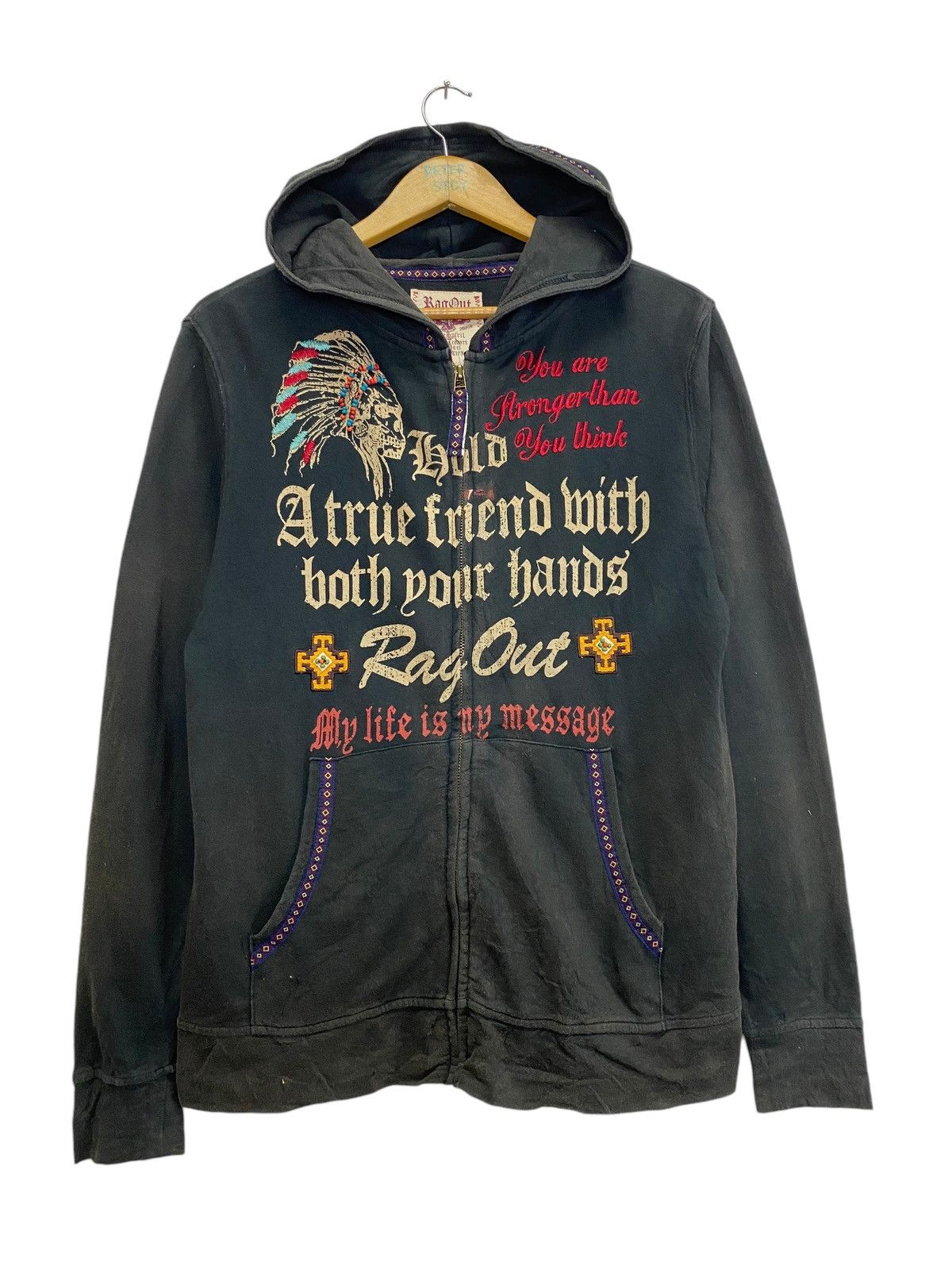 Japanese Brand × Vintage Vintage Rag out hoodies Size US M / EU 48-50 / 2 - 1 Thumbnail