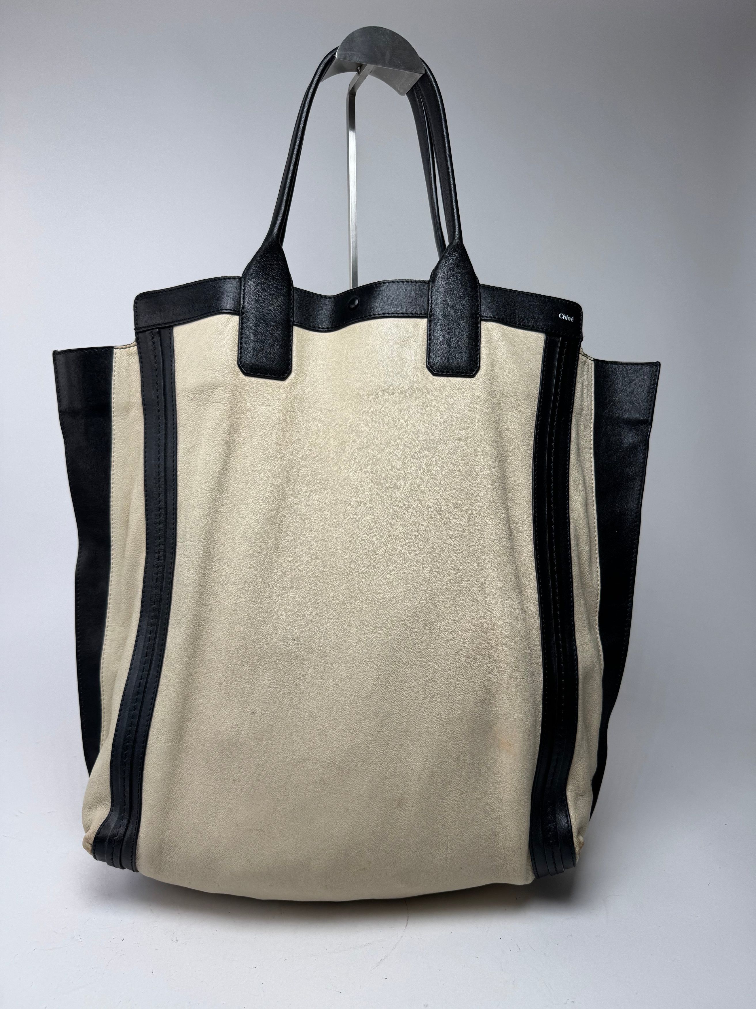 Chloe Vintage Alison leather Shopper Bag beige black Size ONE SIZE - 1 Thumbnail