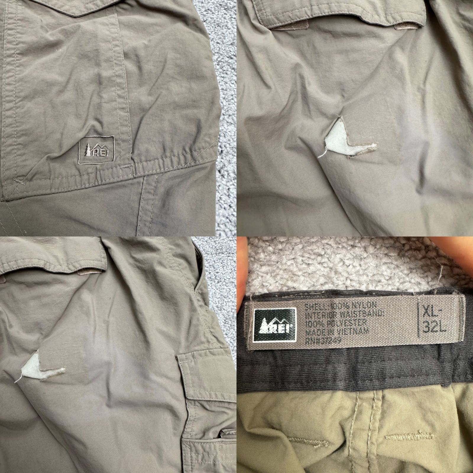 Vintage REI Sahara Cargo Pants Mens XL Brown Straight Leg Lightweight Outdoor Hiking Size US 36 / EU 52 - 8 Thumbnail