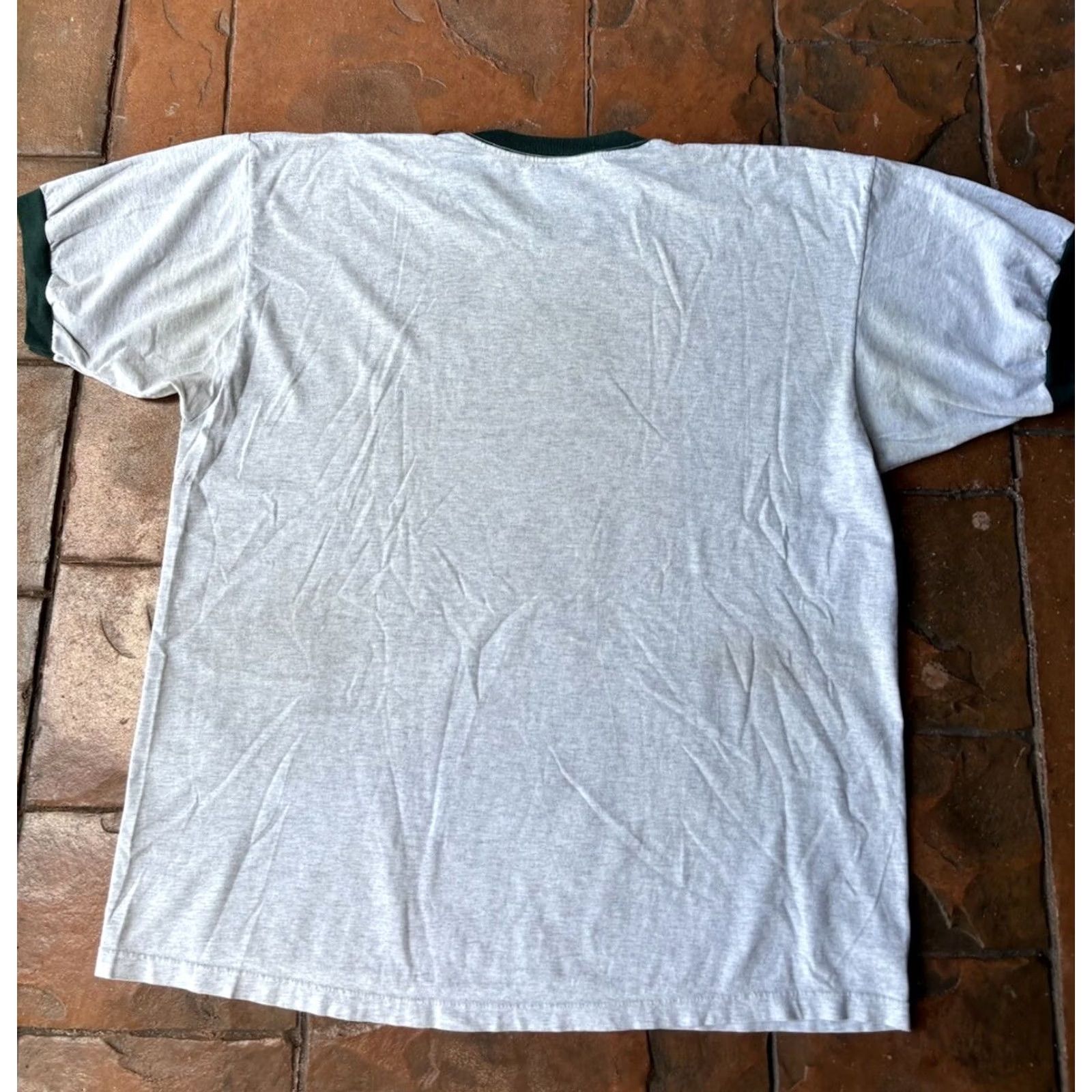 Nike VINTAGE Nike Ringer T-Shirt XL Gray Crew Neck Logo 90s USA Mens Nike Shirt Size US XL / EU 56 / 4 - 3 Thumbnail