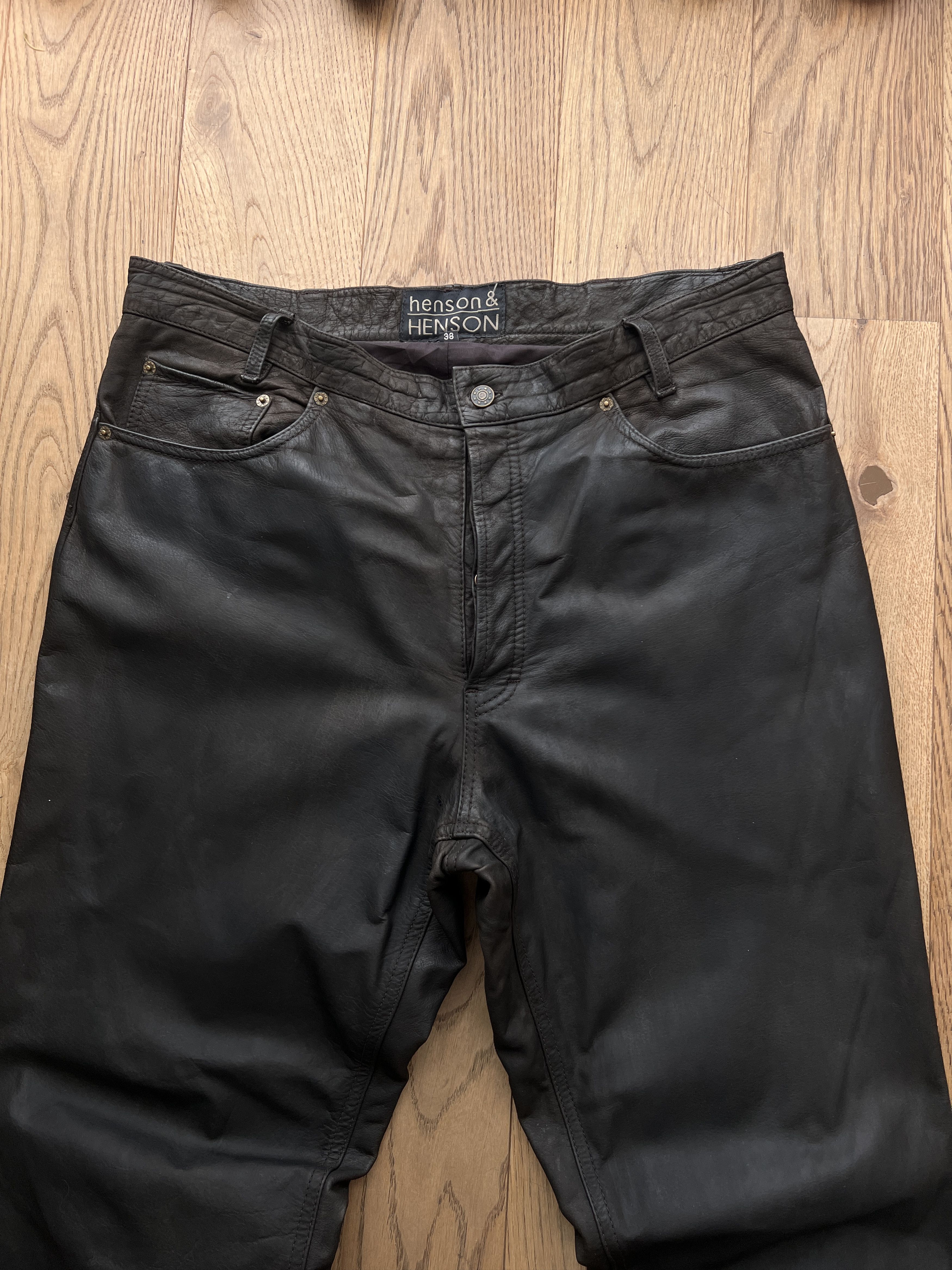 Hysteric Glamour True faded VTG 90s cowboy core leather pants baggy y2k opium Size US 36 / EU 52 - 4 Thumbnail
