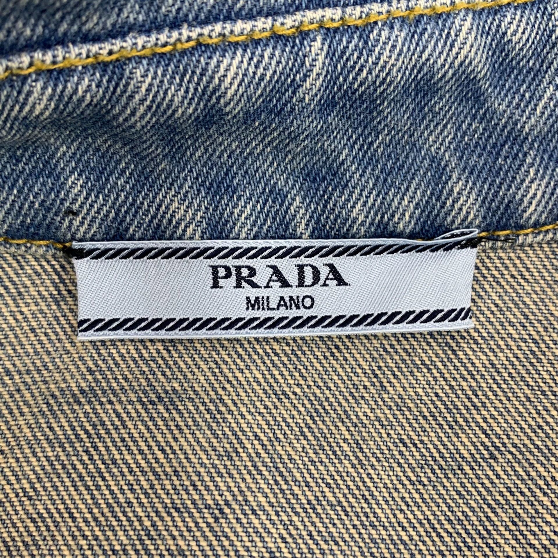Prada Prada Gradient Logo Triangle Label Cotton Long-Sleeve Shirt Size US M / EU 48-50 / 2 - 7 Thumbnail